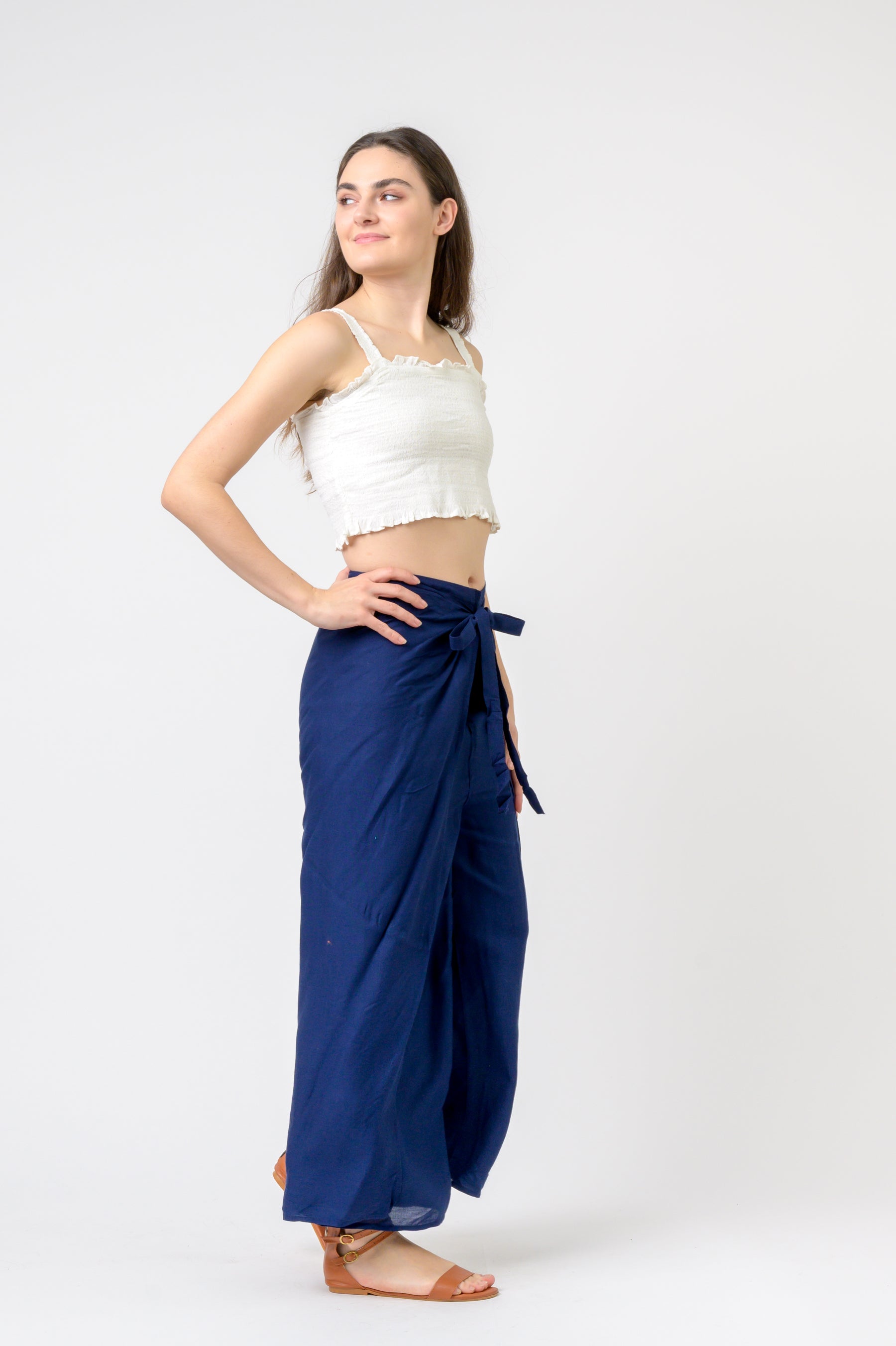Plain Rayon Wrap Pants