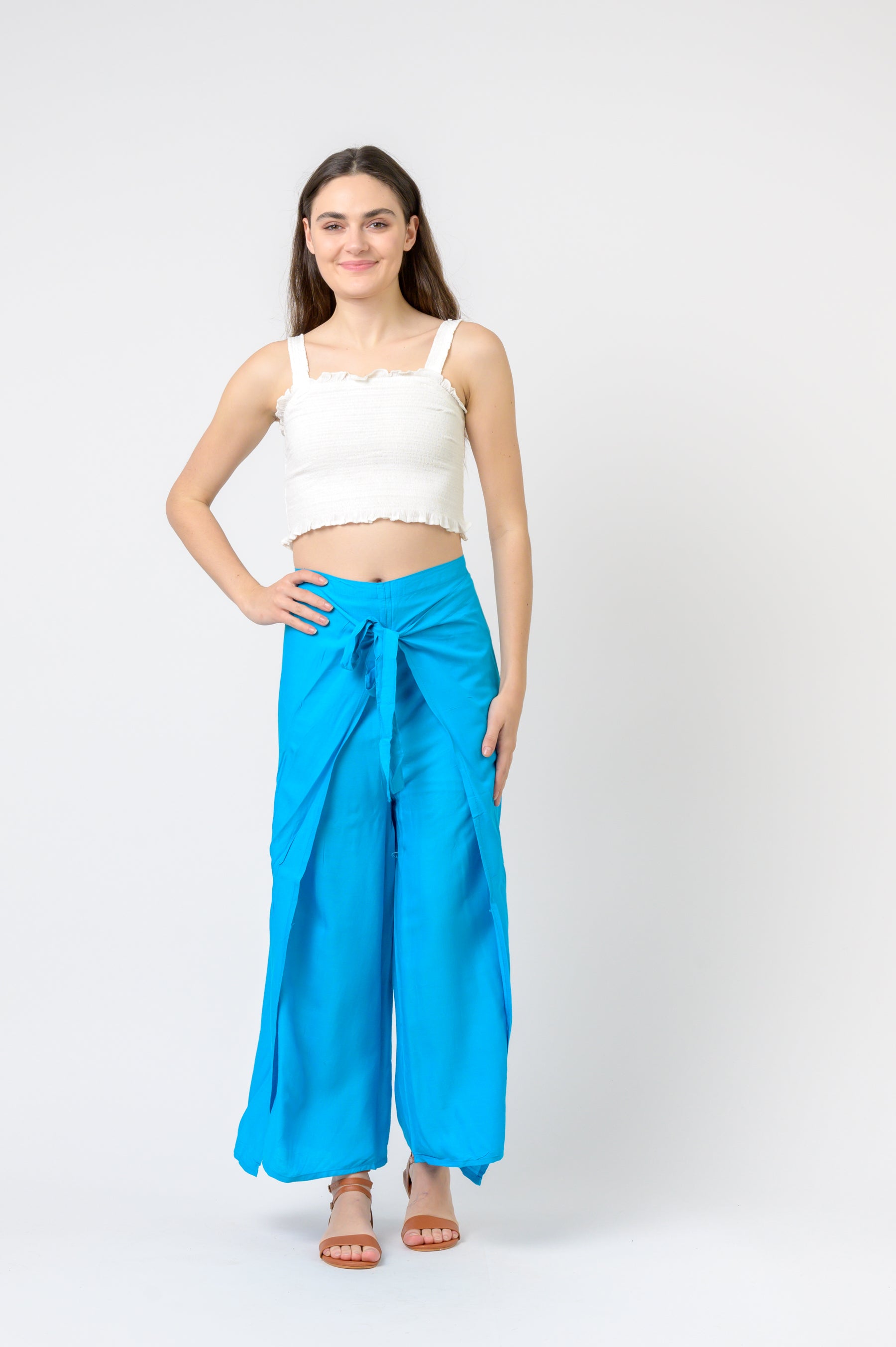 Plain Rayon Wrap Pants