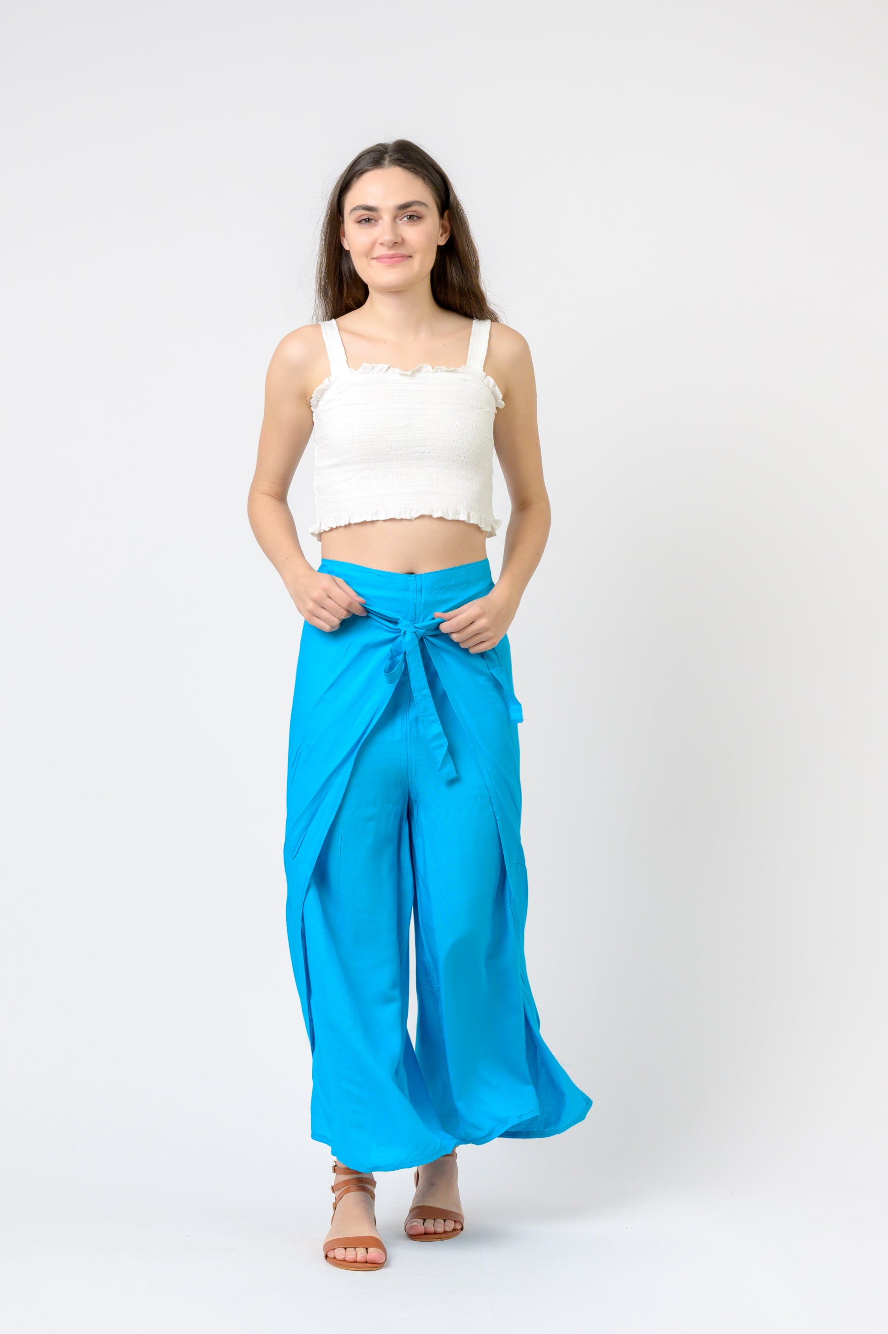 Plain Rayon Wrap Pants