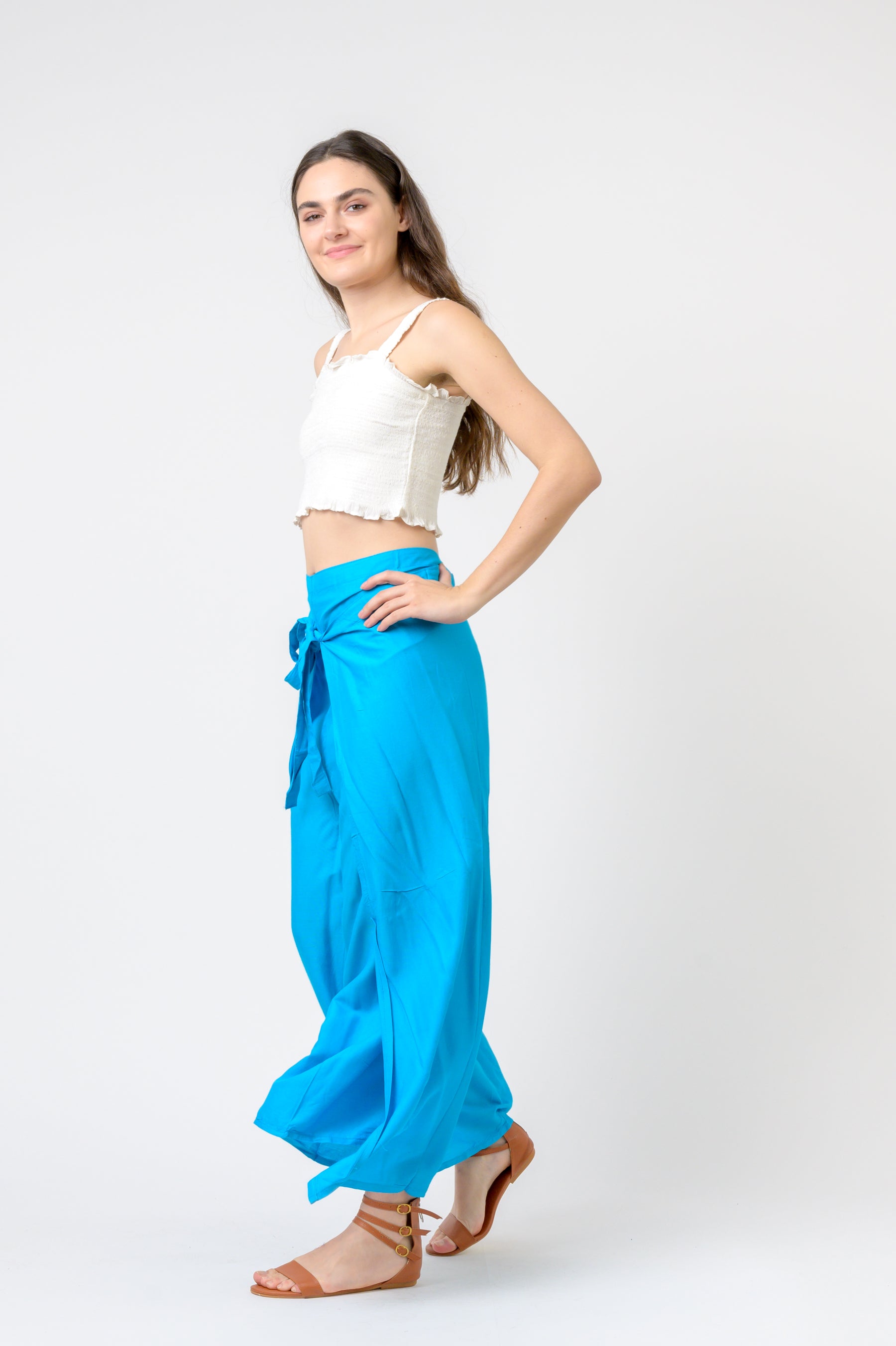 Plain Rayon Wrap Pants