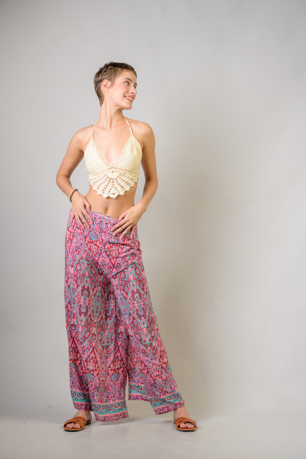 Printed Front Wrap Pants - Assorted