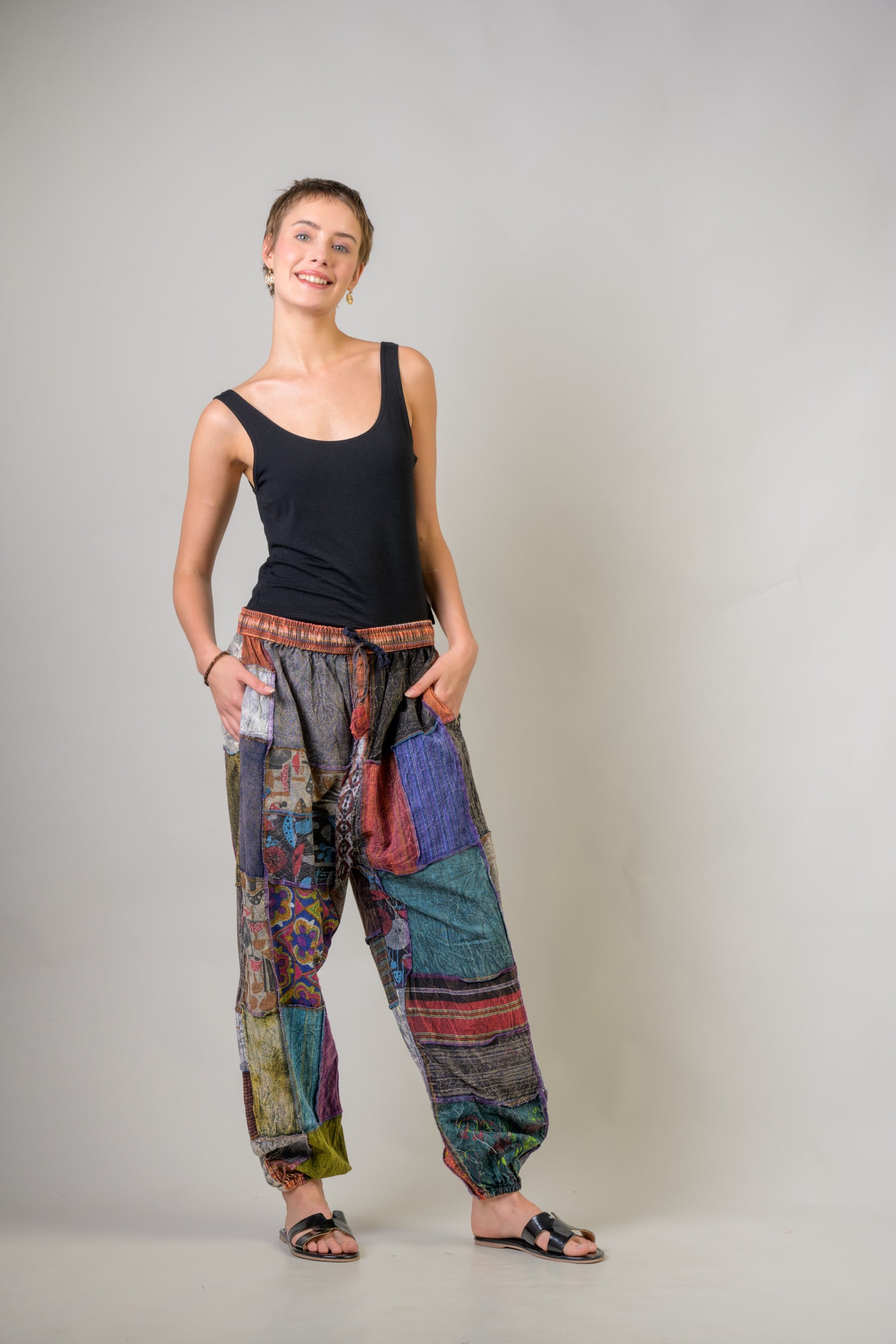 Multicolor Patch Pants