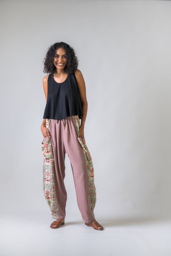 Eloquent Pattern Trousers - Natural