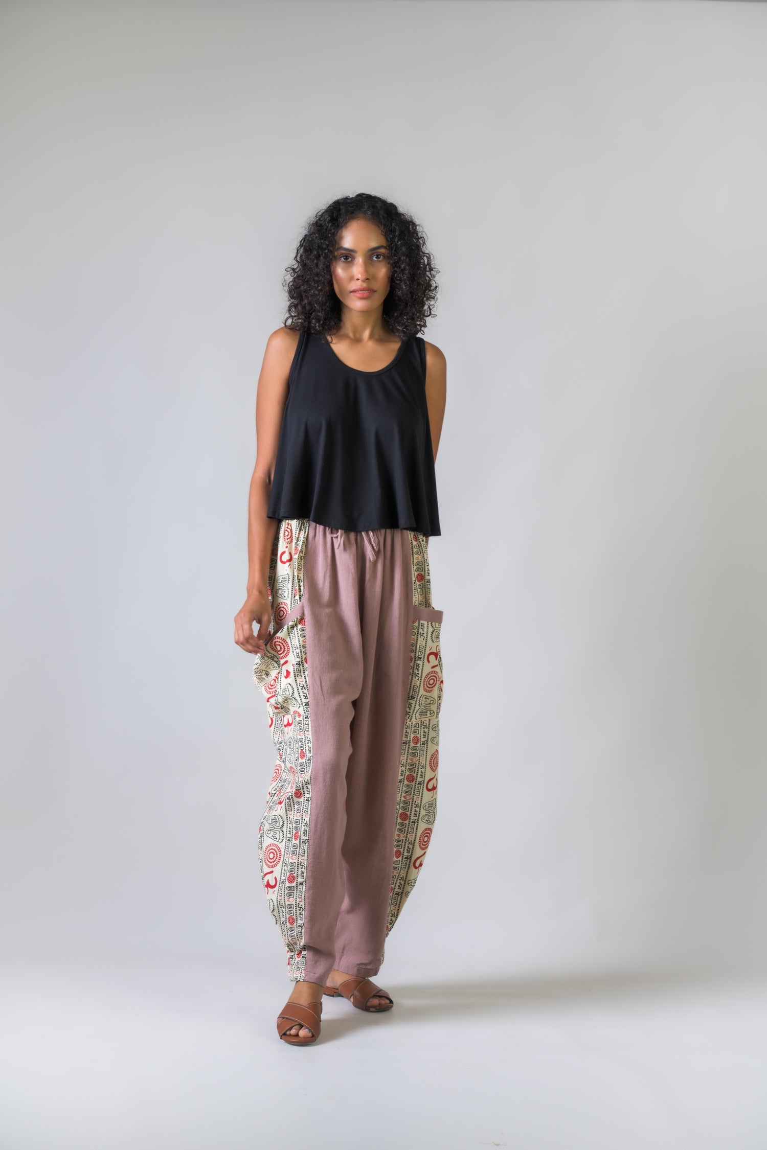 Eloquent Pattern Trousers - Natural