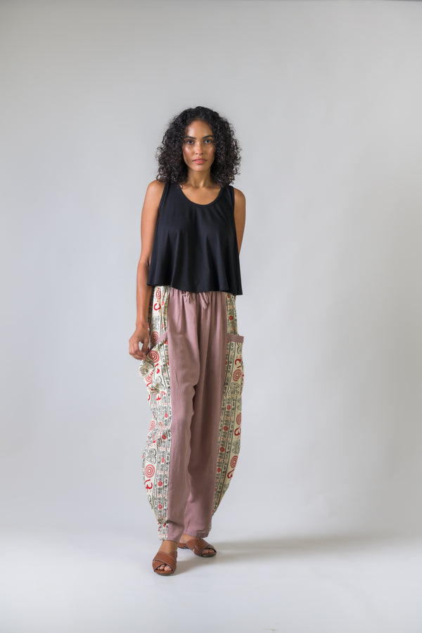 Eloquent Pattern Trousers - Natural