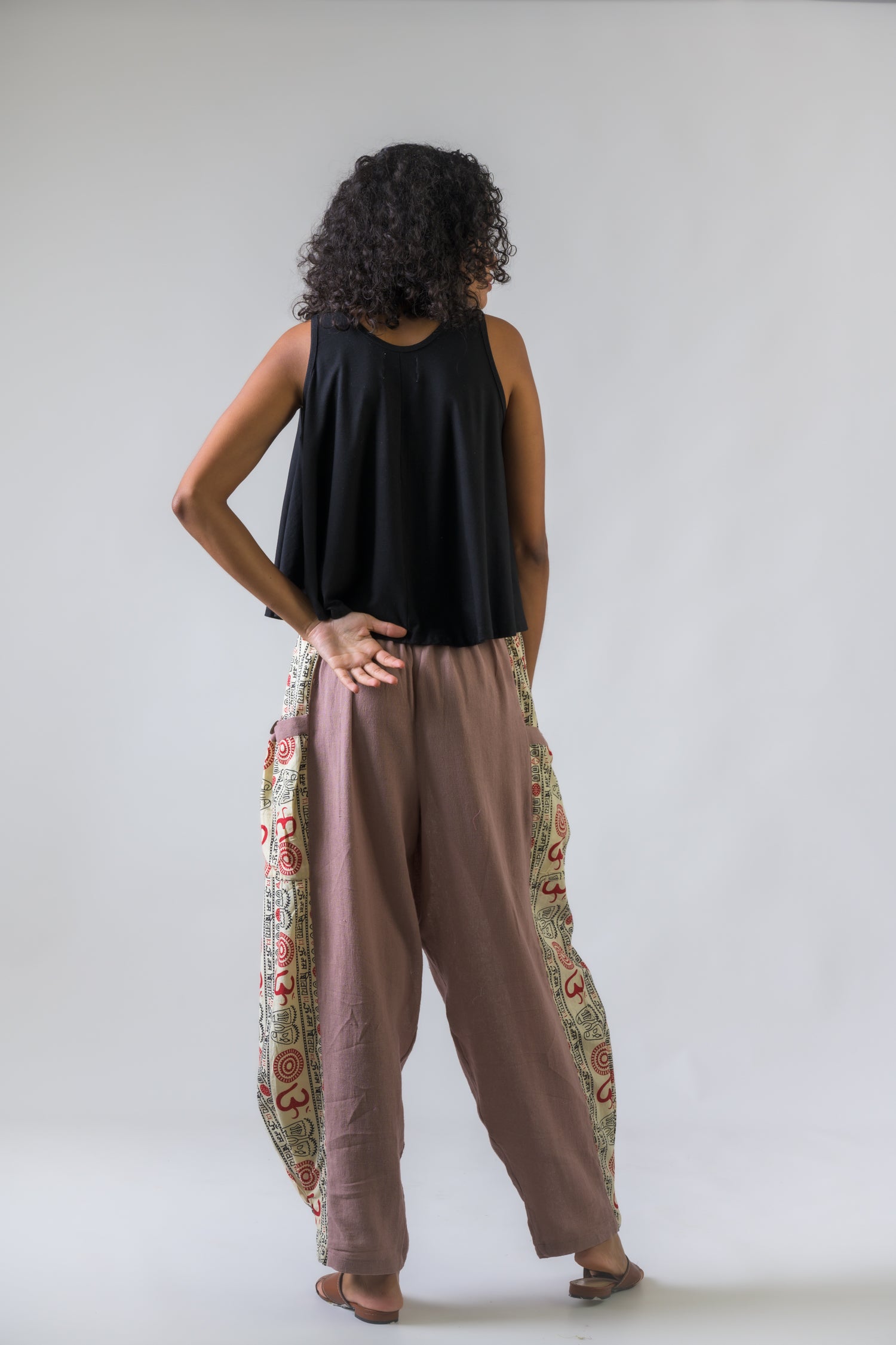 Eloquent Pattern Trousers - Natural