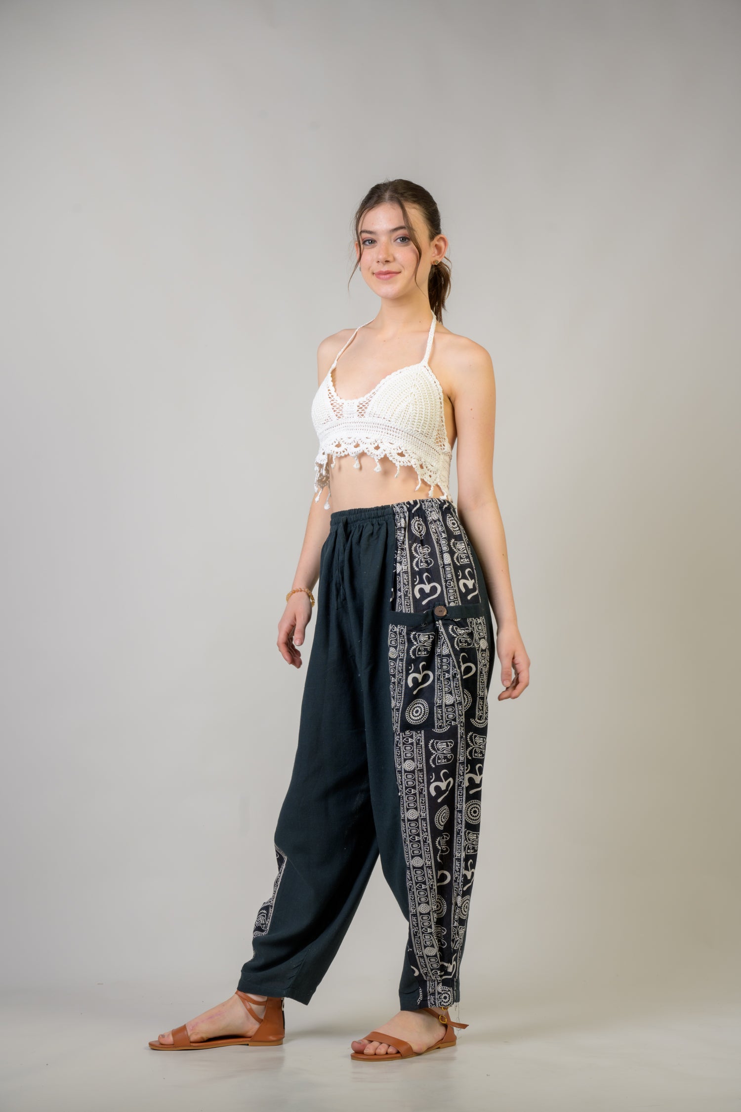 Rhea Eloquent Pattern Trousers Black / One Size