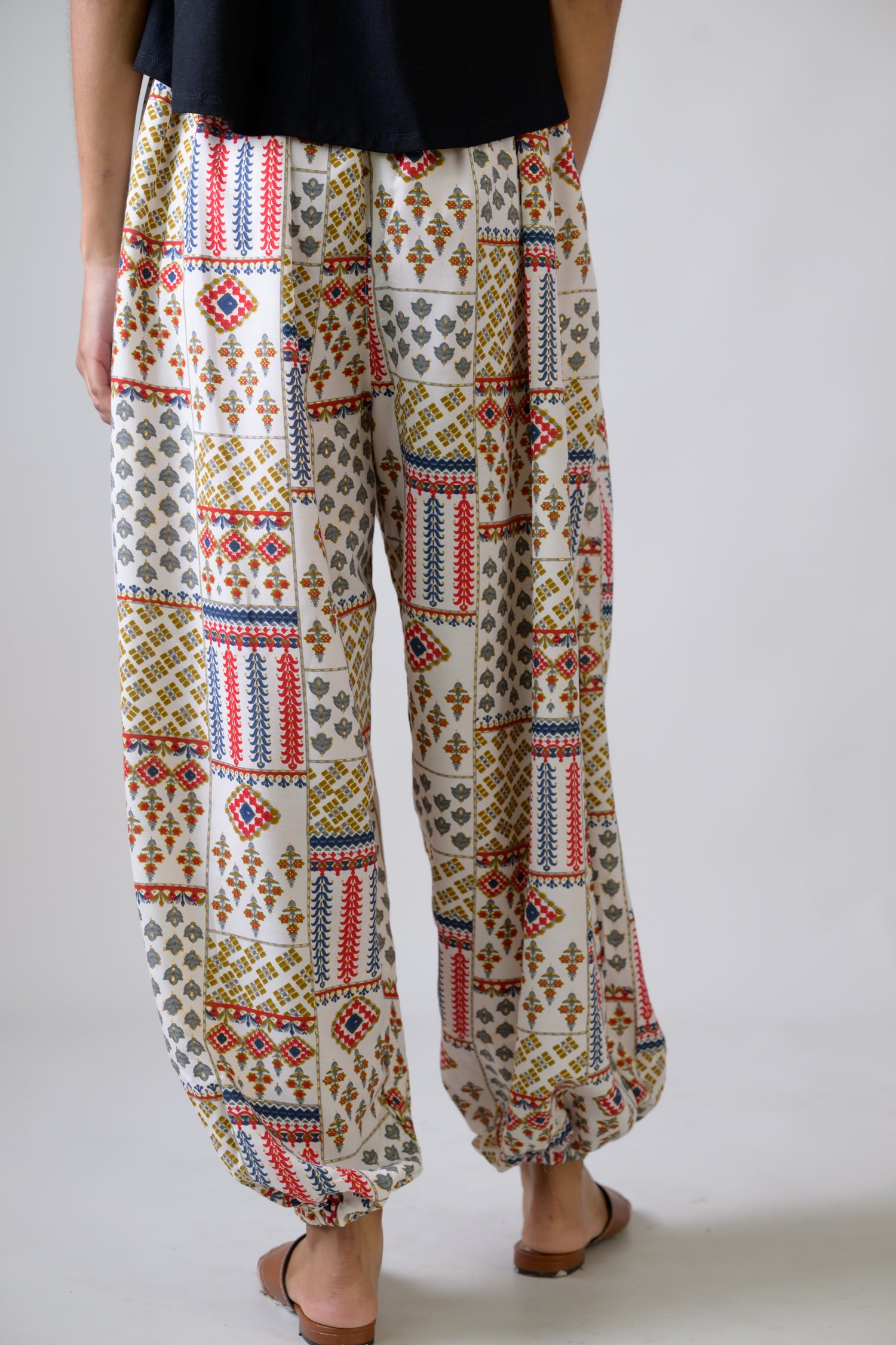 Rhea Vintage Pattern Pants White / One Size