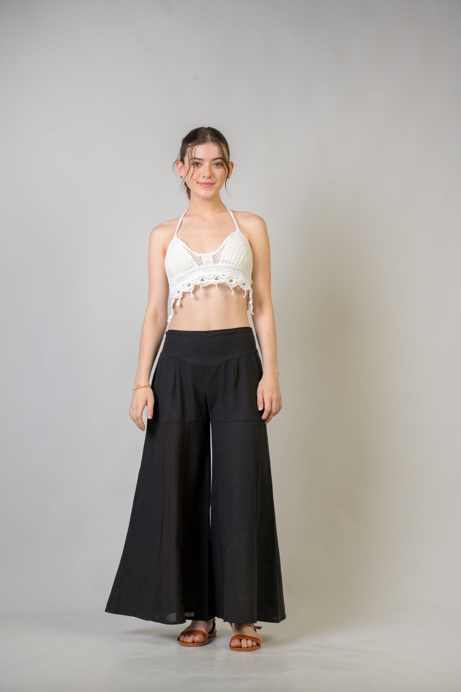 Solid Wide Leg Pants