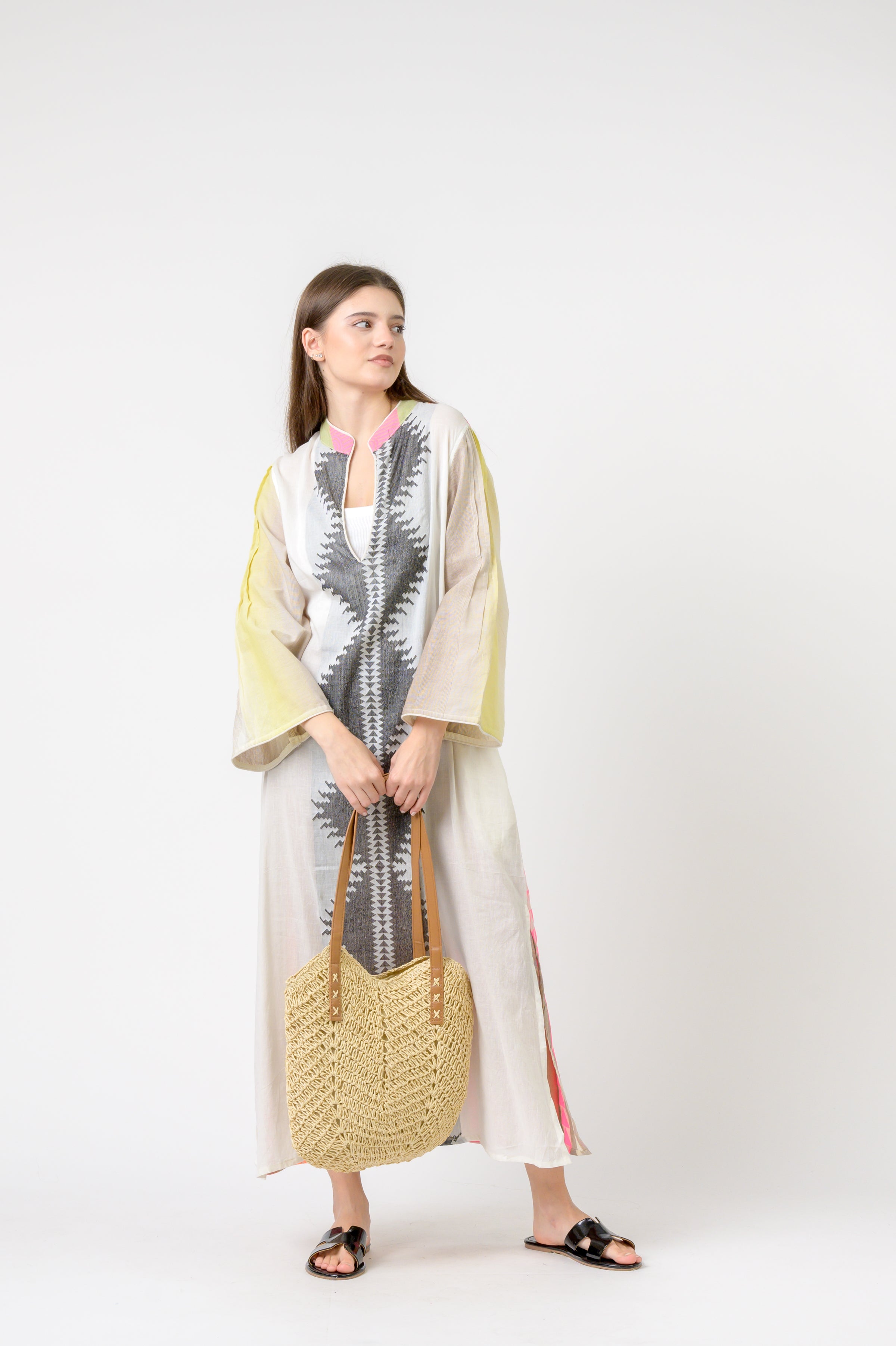 Rhea Full Length Print Kaftan