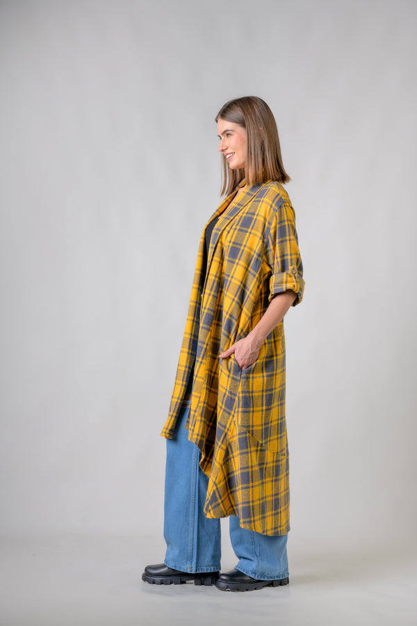 Plaid Fashion Duster