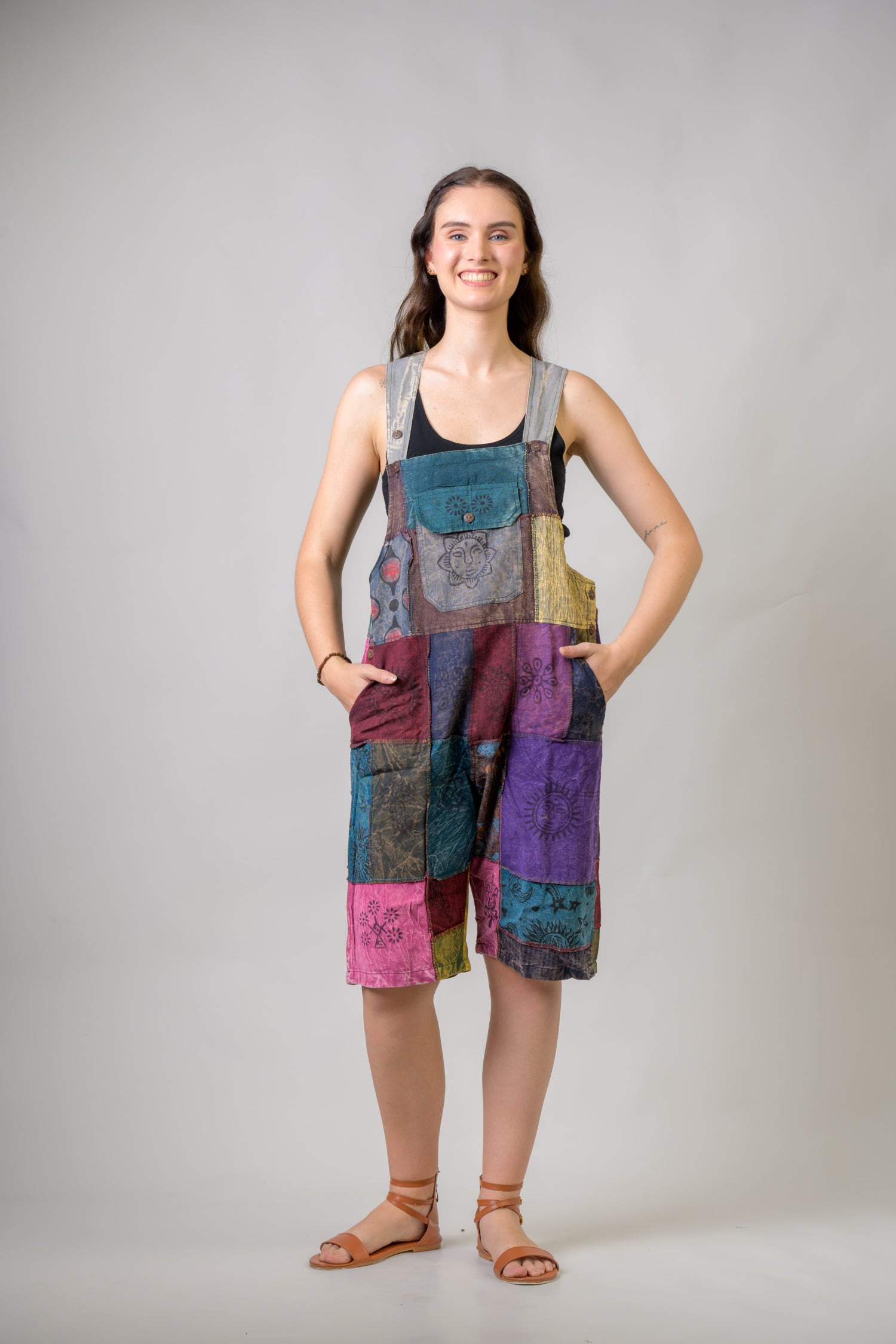 Rhea Colorful Mushroom Patches Short Jumper