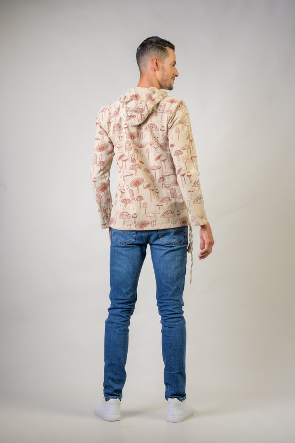 Mushroom Print Style Hoodie - Hemp