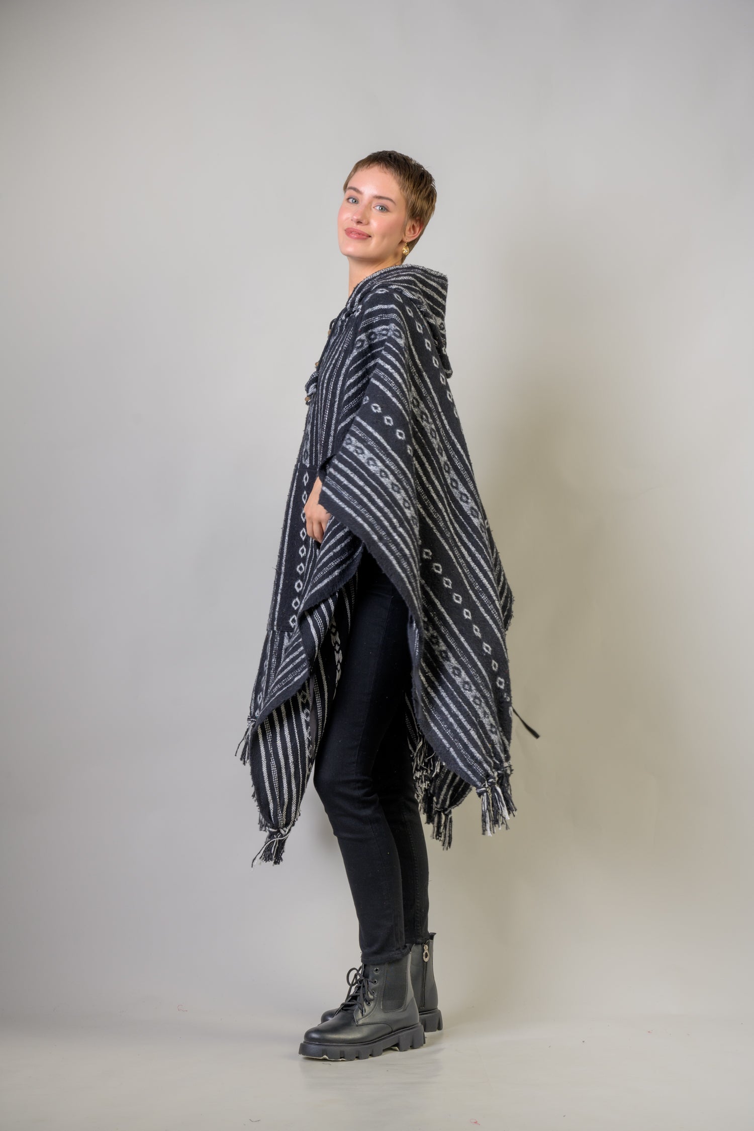 Pattern Cotton Poncho