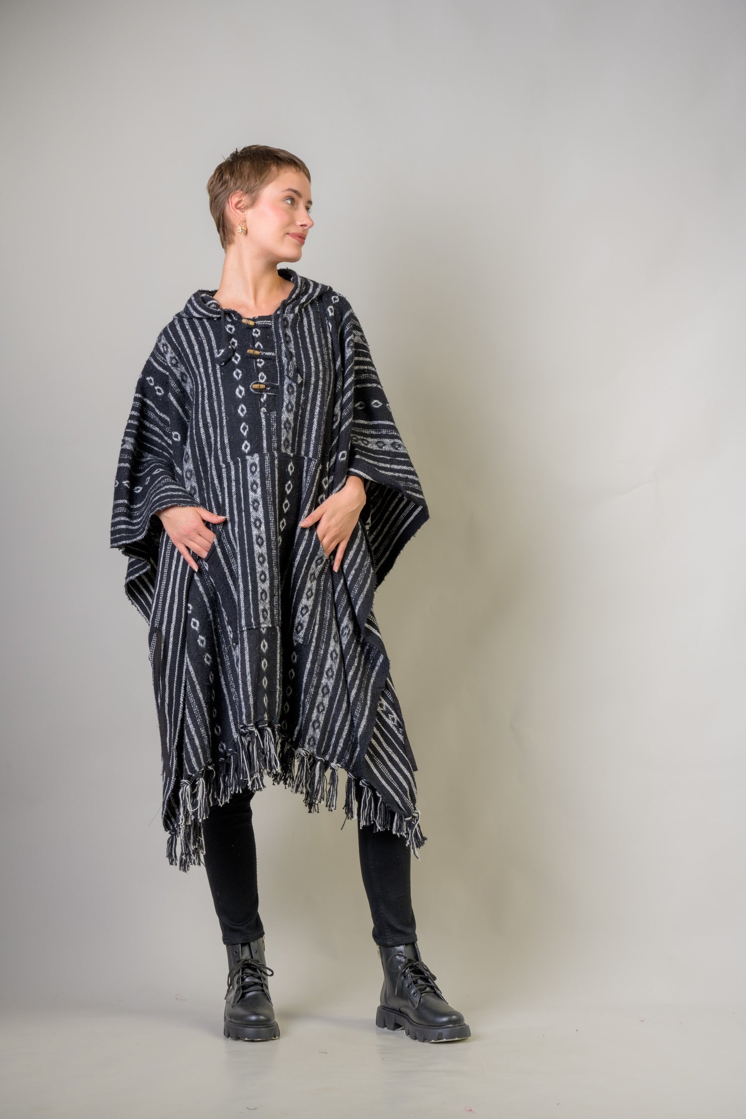 Pattern Cotton Poncho