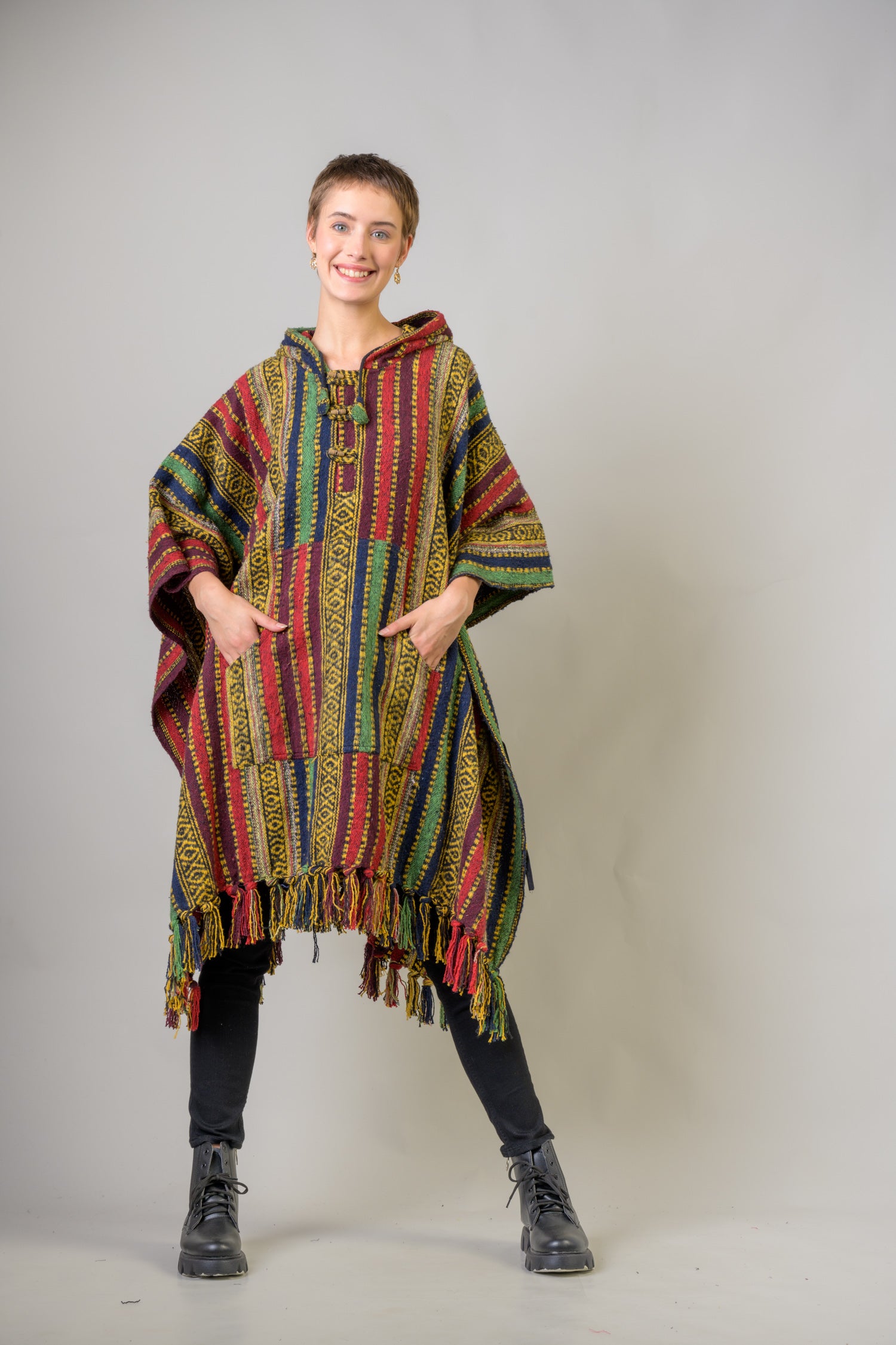 Pattern Cotton Poncho