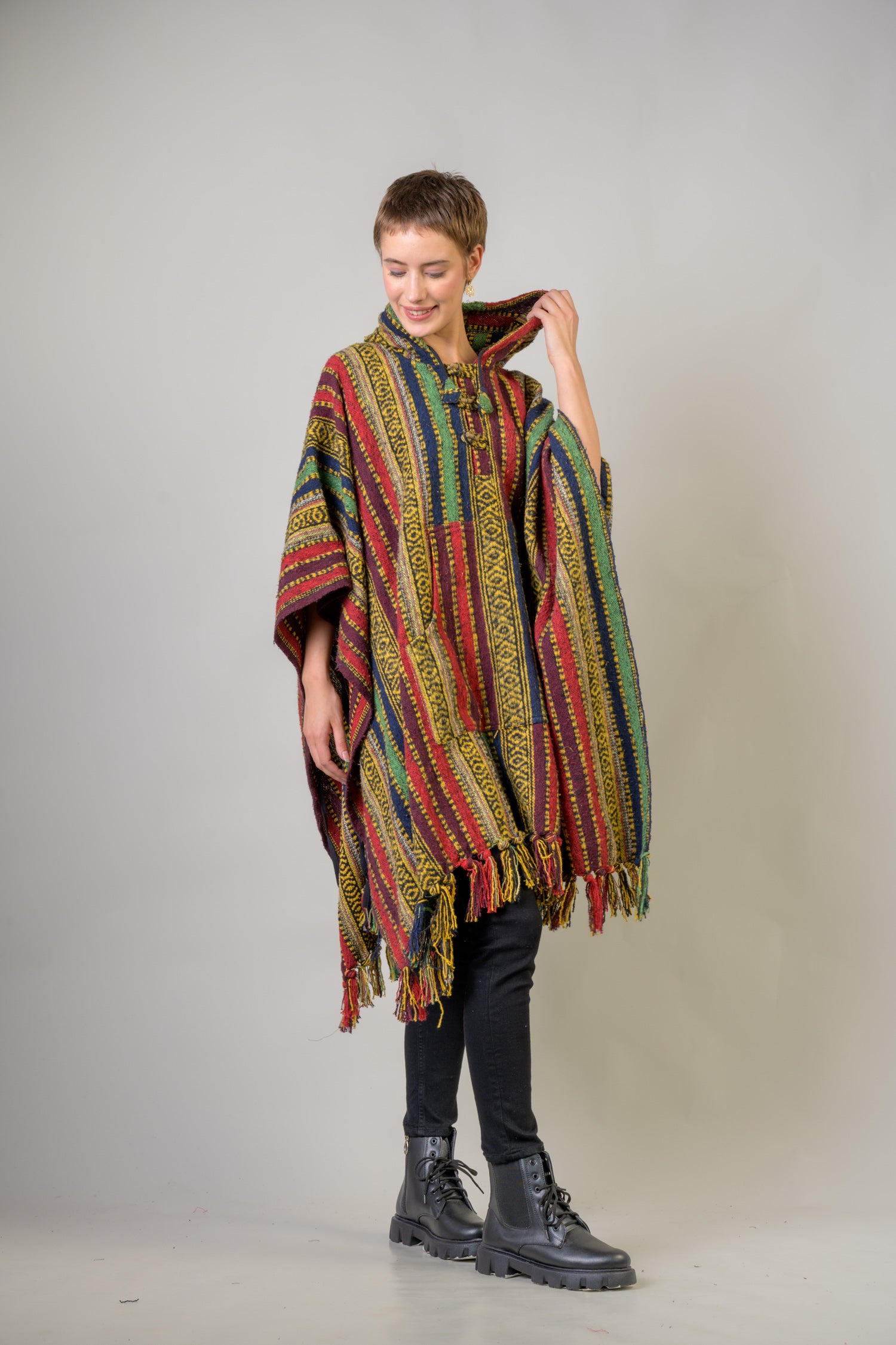 Pattern Cotton Poncho