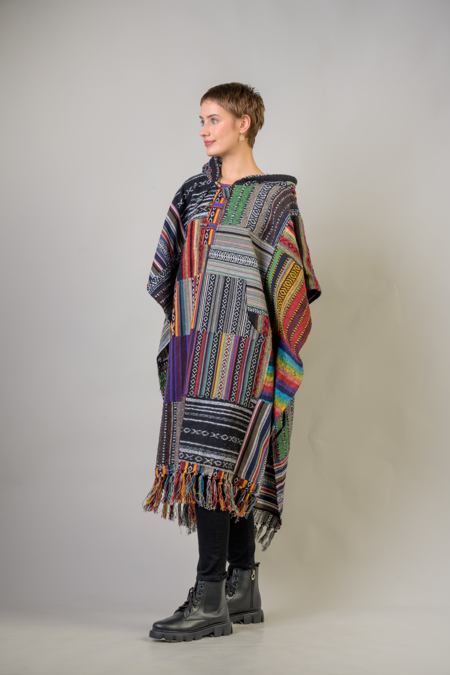 Pattern Cotton Poncho