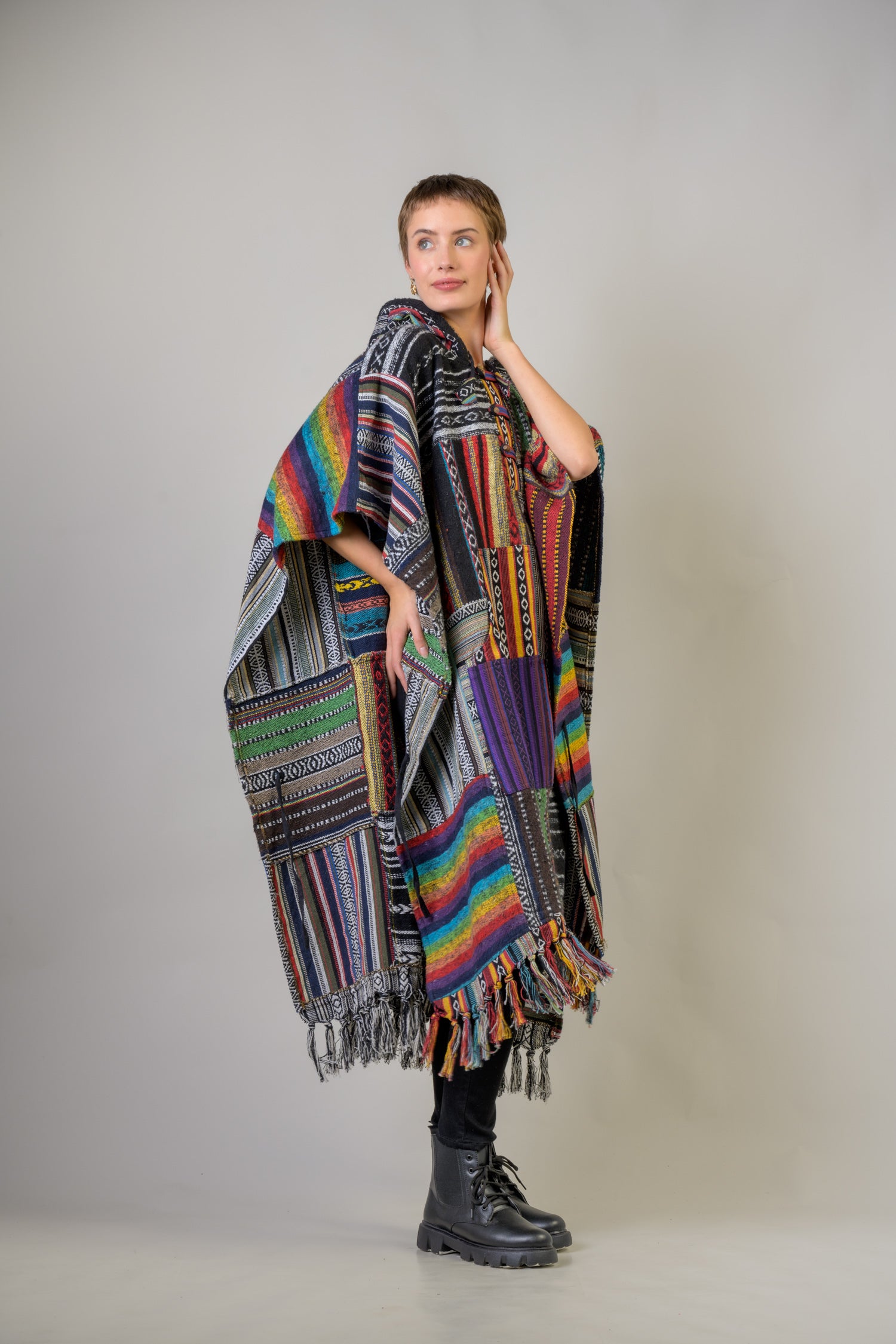 Pattern Cotton Poncho