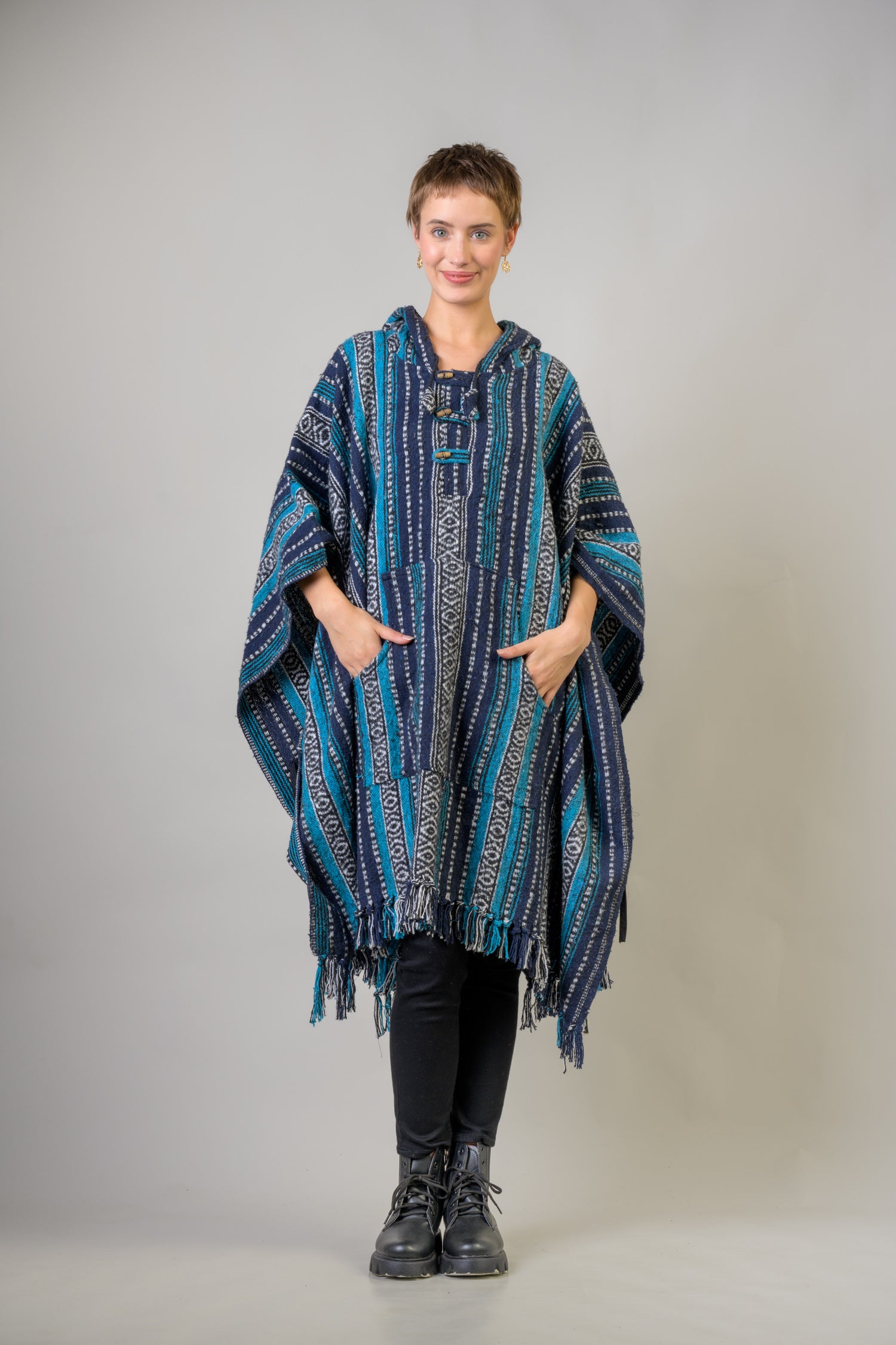 Pattern Cotton Poncho