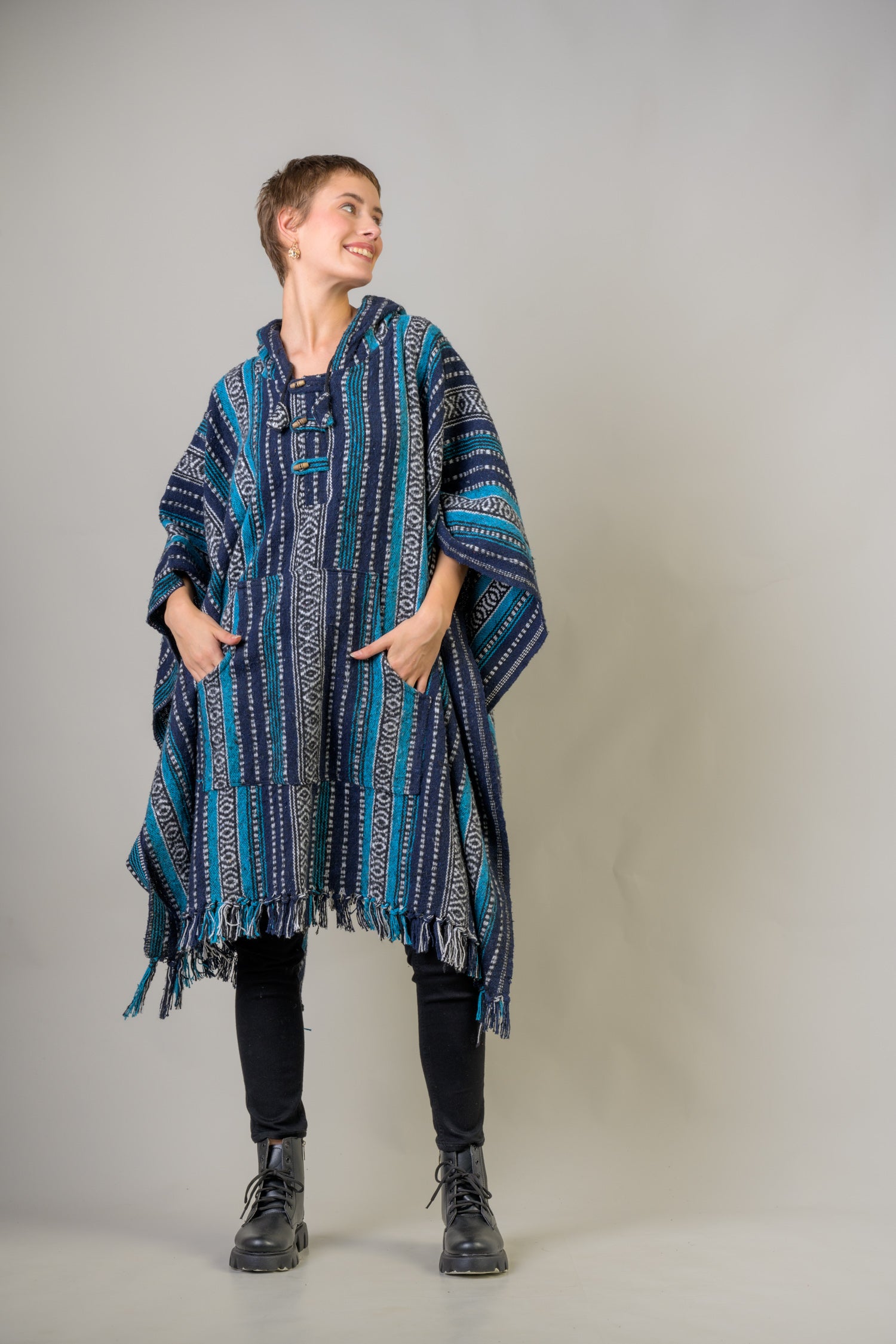 Pattern Cotton Poncho