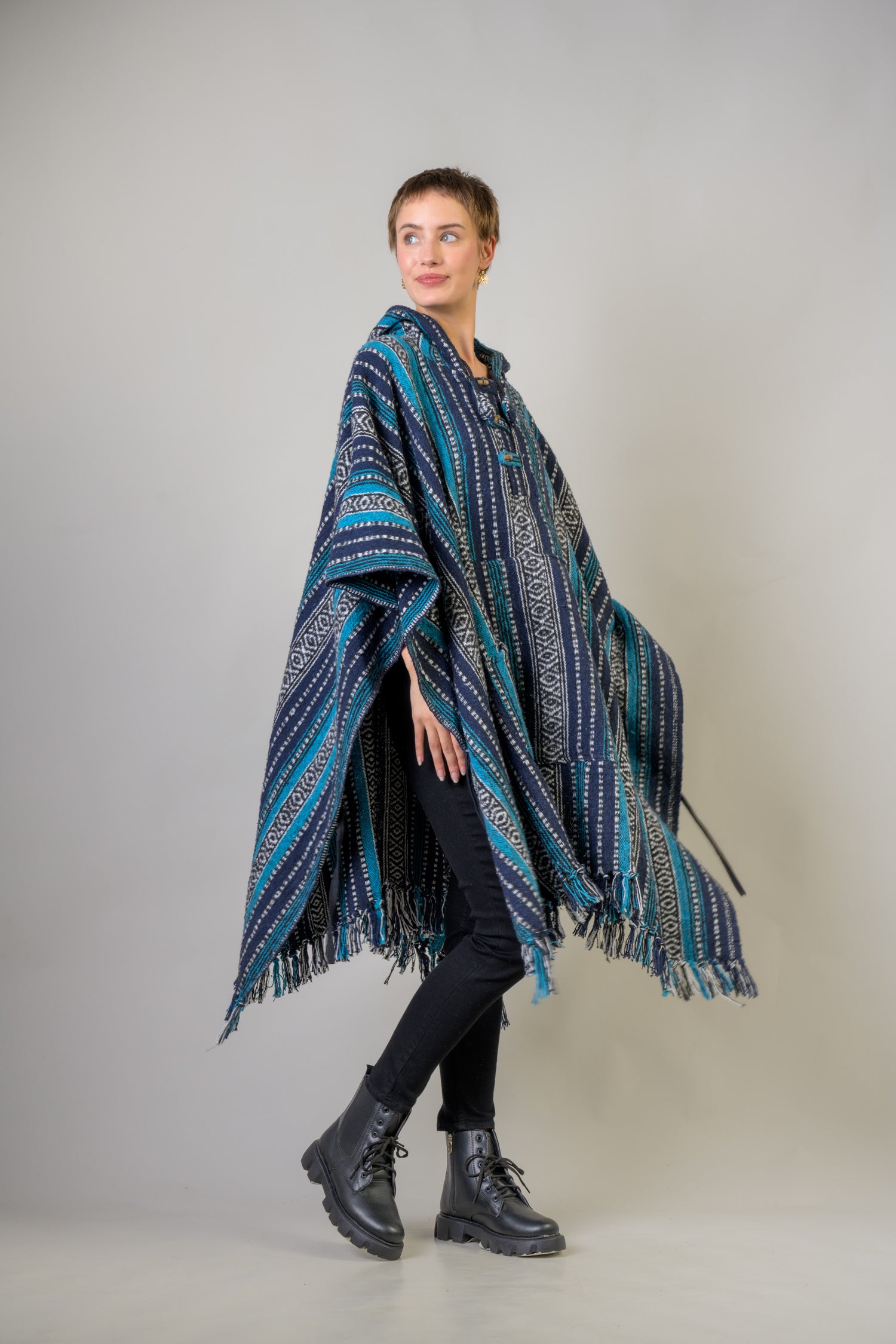 Pattern Cotton Poncho