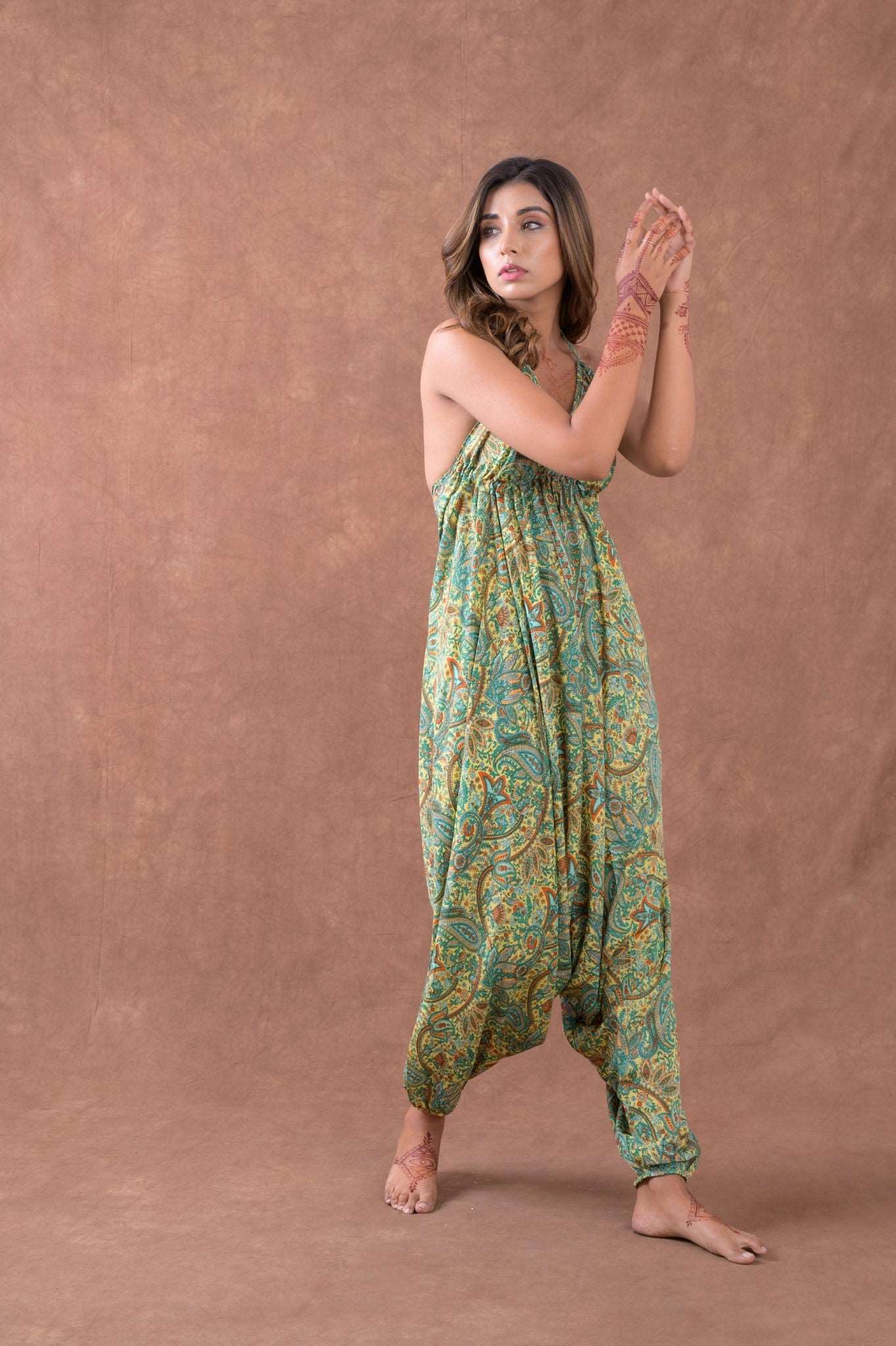 Rhea Boho Print Harem Jumpsuit Rhea Fashion