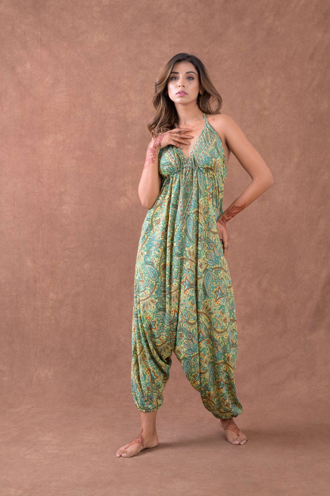 Rhea Boho Print Harem Jumpsuit Rhea Fashion