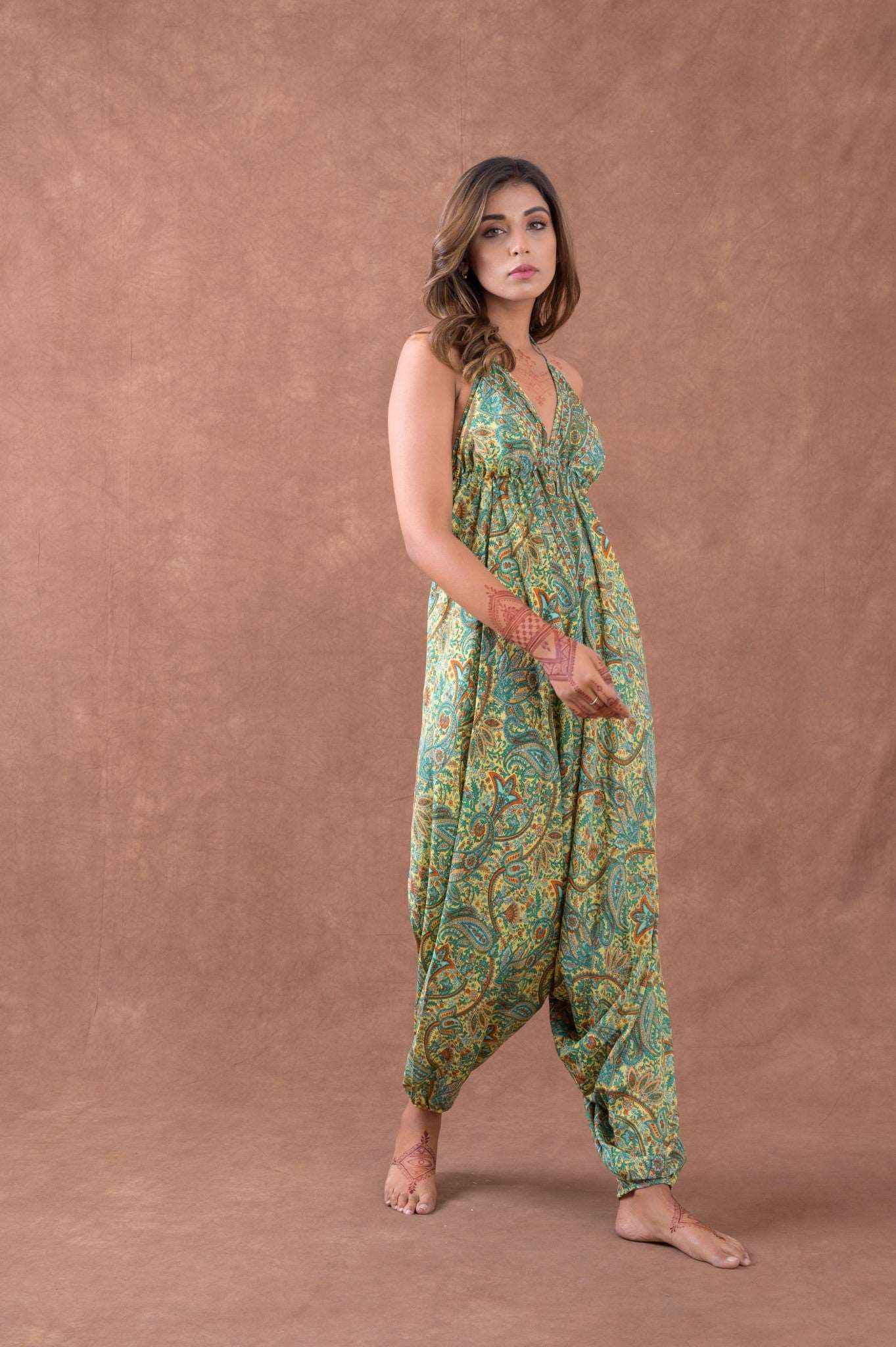 Rhea Boho Print Harem Jumpsuit Rhea Fashion