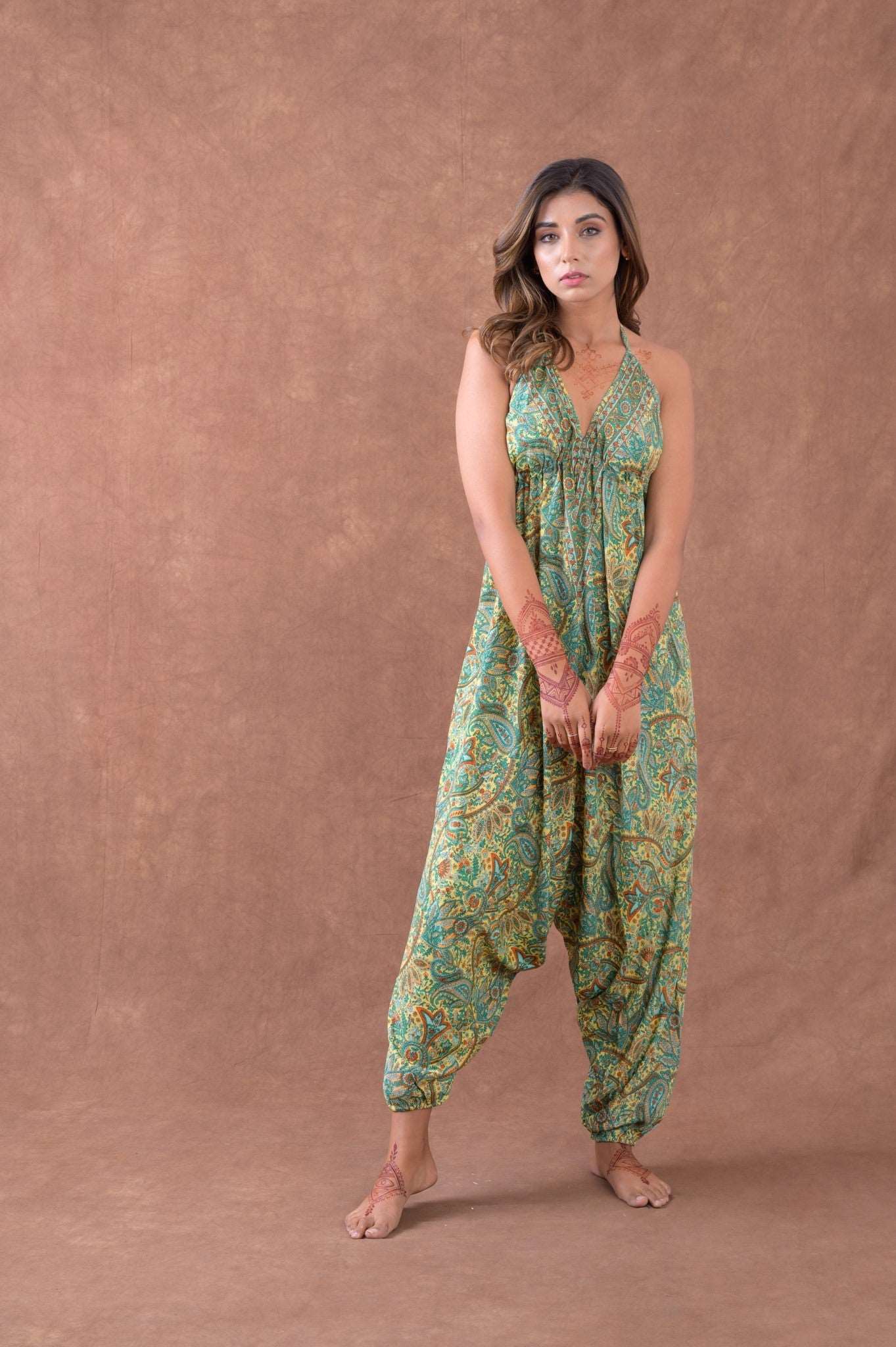 Rhea Boho Print Harem Jumpsuit Rhea Fashion