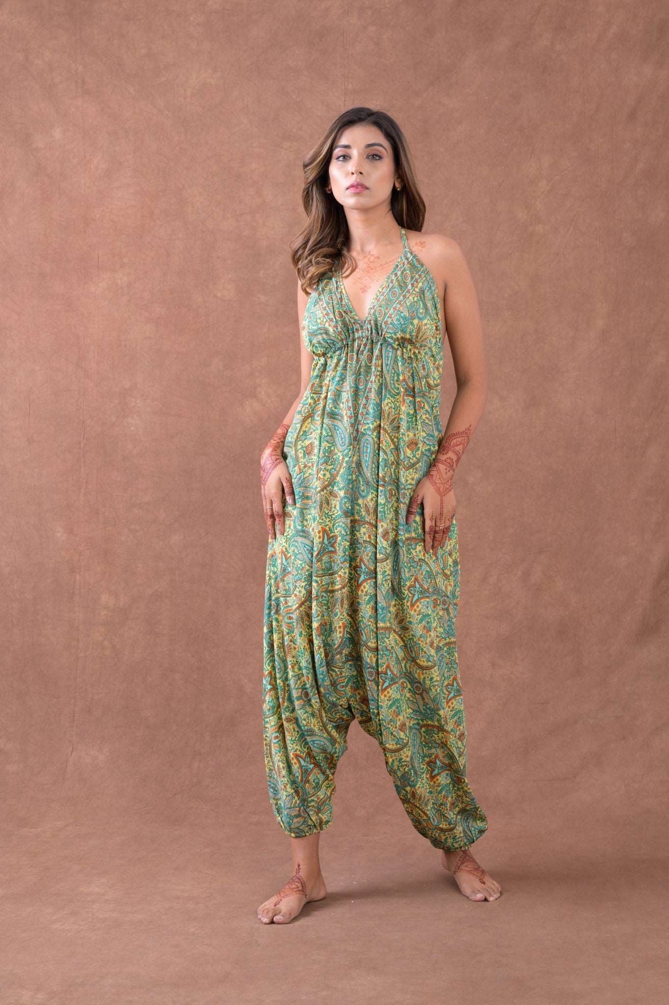 Rhea Boho Print Harem Jumpsuit Rhea Fashion