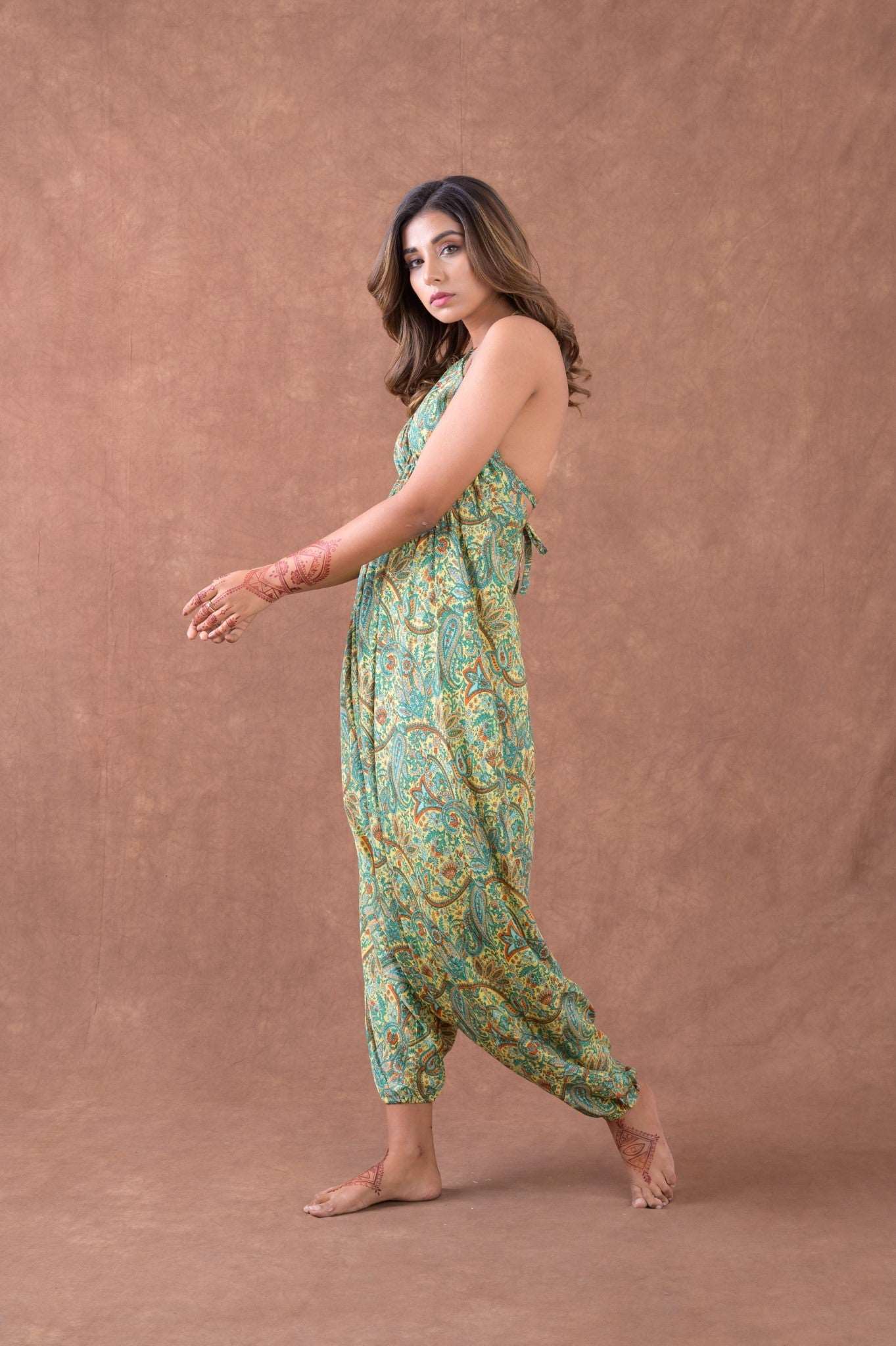 Rhea Boho Print Harem Jumpsuit Rhea Fashion