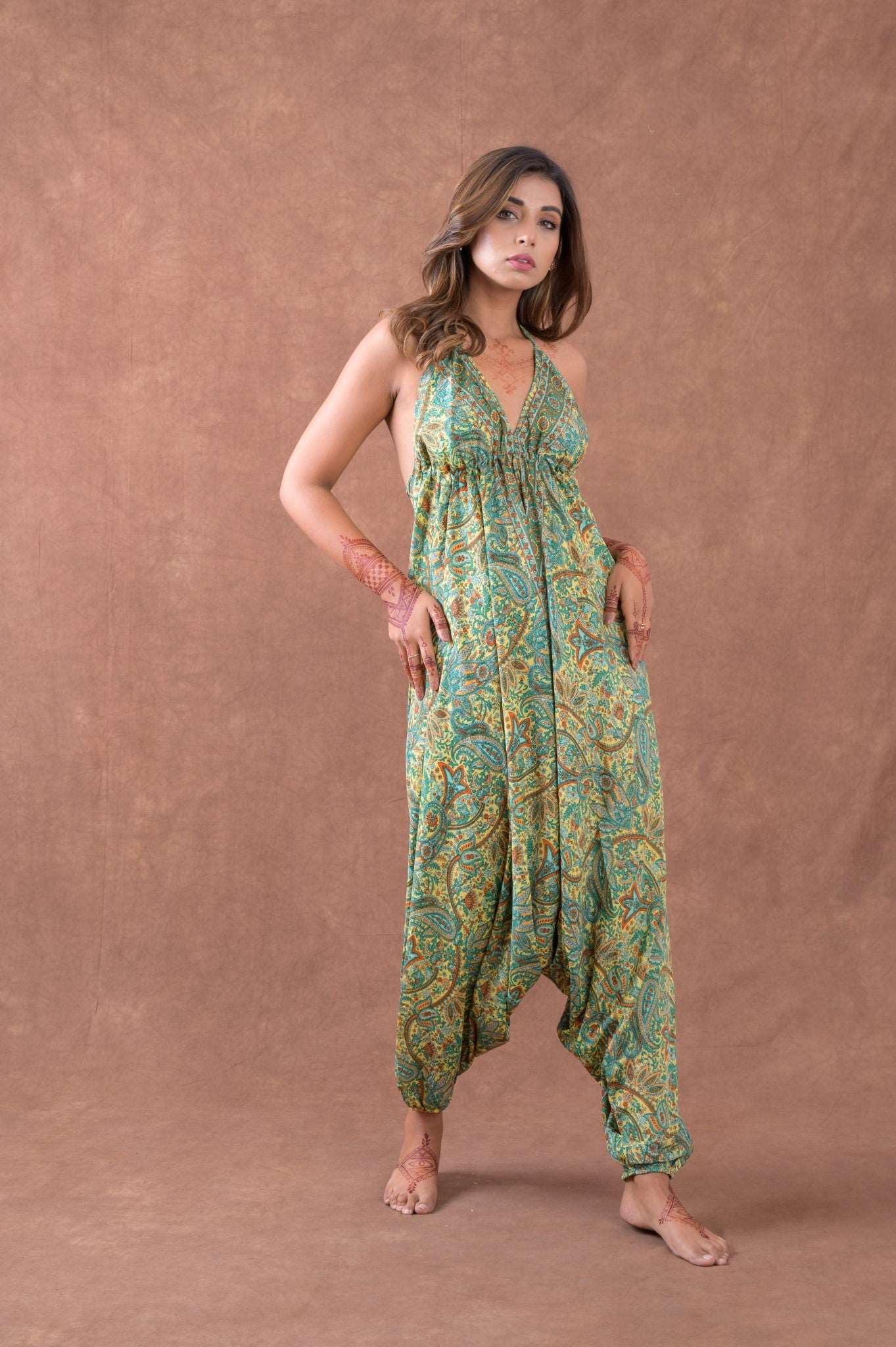 Rhea Boho Print Harem Jumpsuit Rhea Fashion