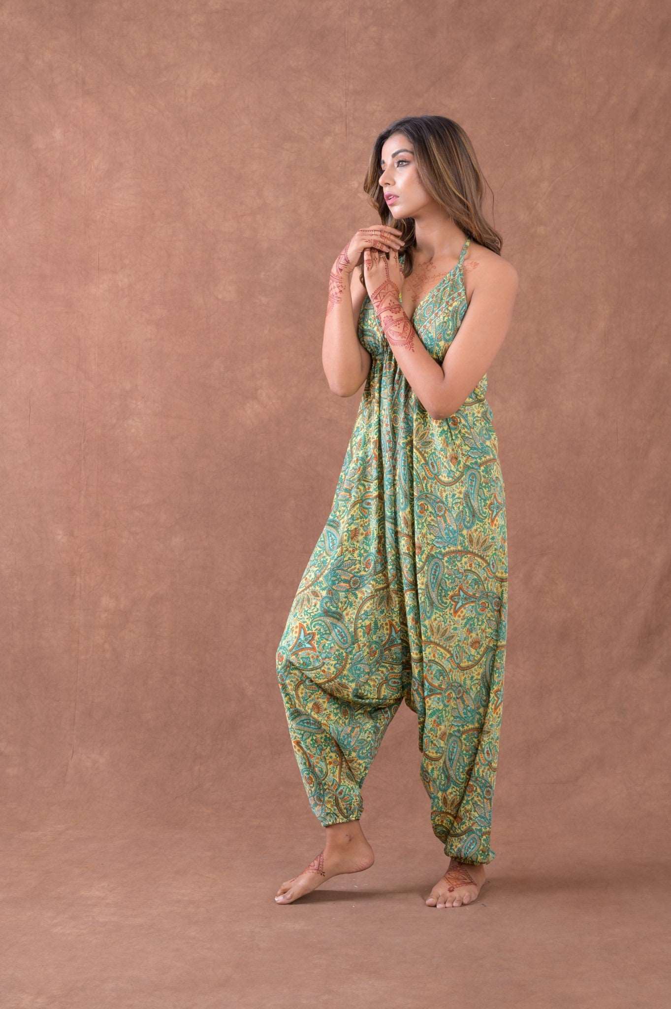 Rhea Boho Print Harem Jumpsuit Rhea Fashion