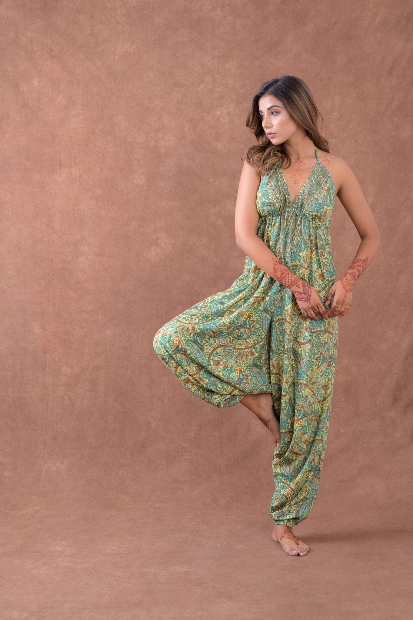 Rhea Boho Print Harem Jumpsuit Rhea Fashion