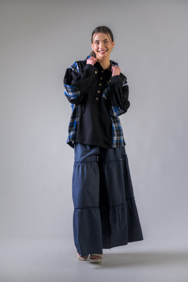 Burma Hoodie Shirt - Blue