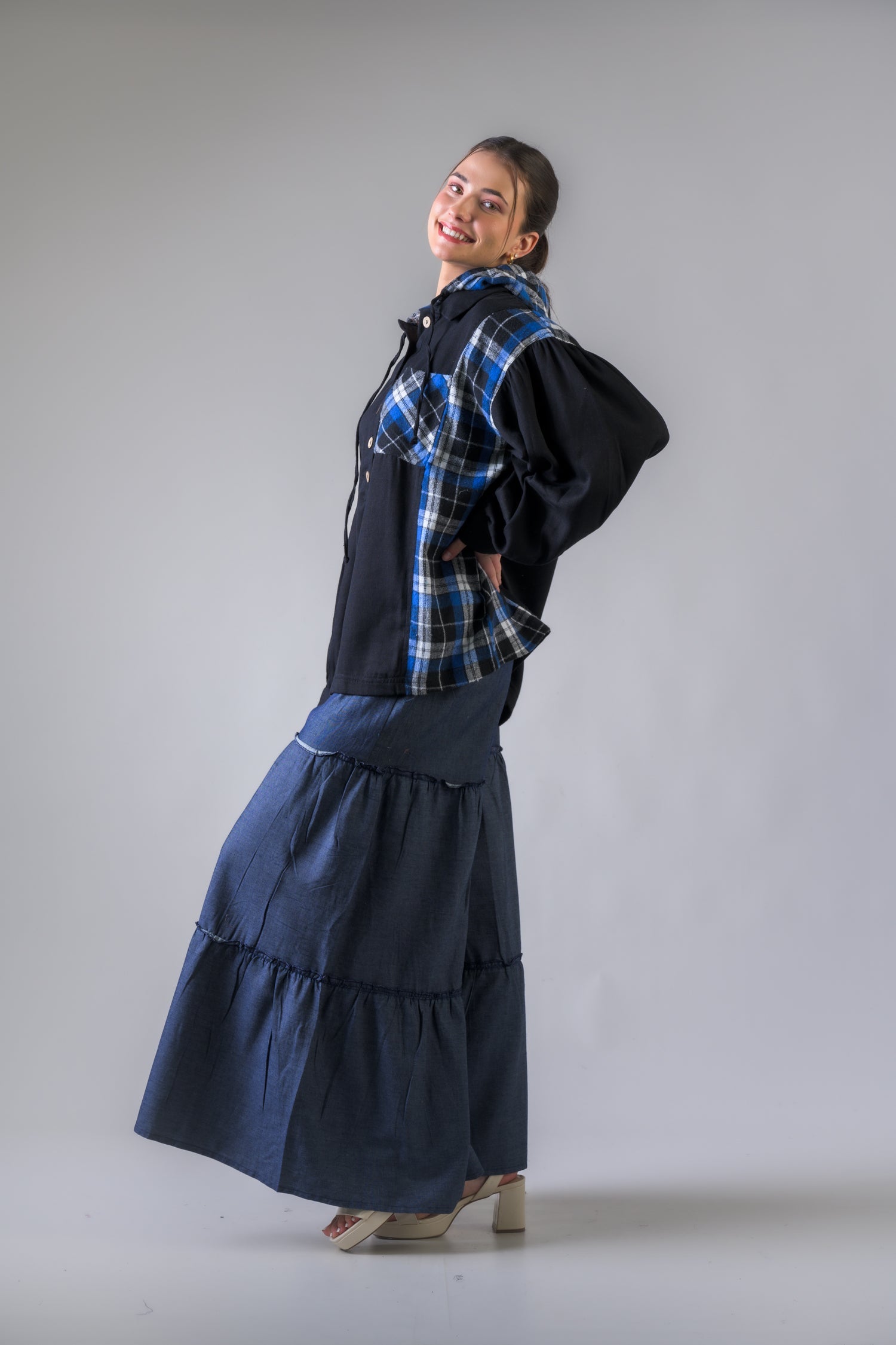 Burma Hoodie Shirt - Blue