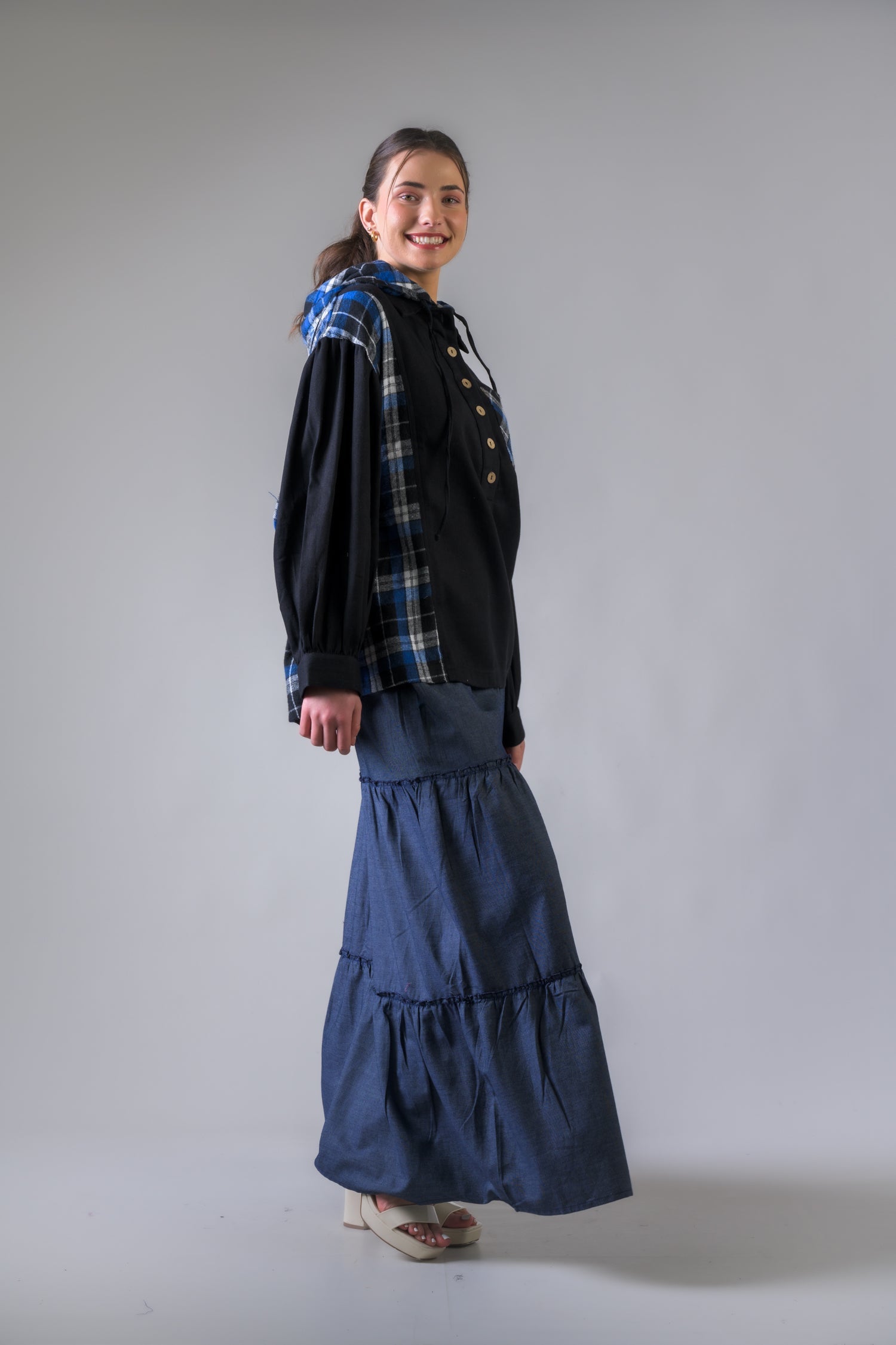 Burma Hoodie Shirt - Blue