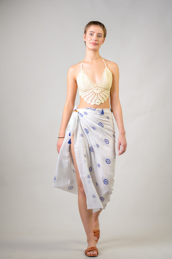 Hand Painted Evil Eye Scarf