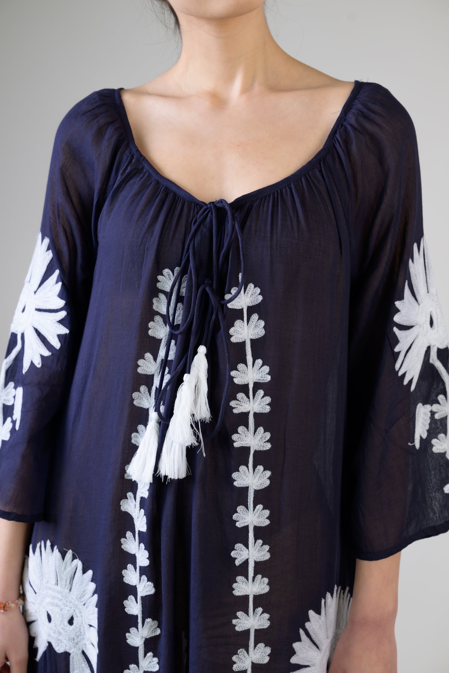 Rhea Hand Embroidered Pigment Dyed Tunic