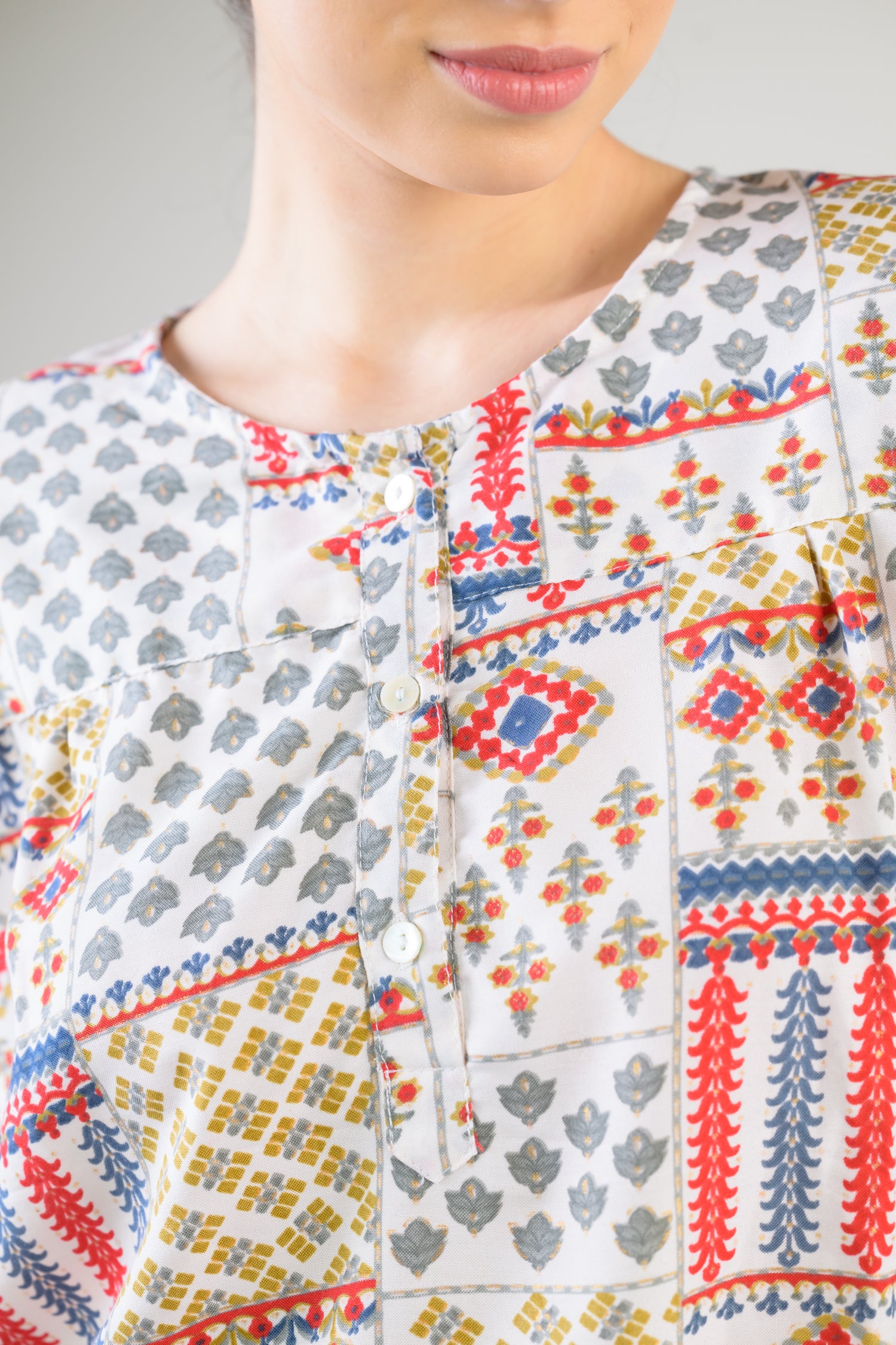 Vintage Pattern Long Sleeve Top