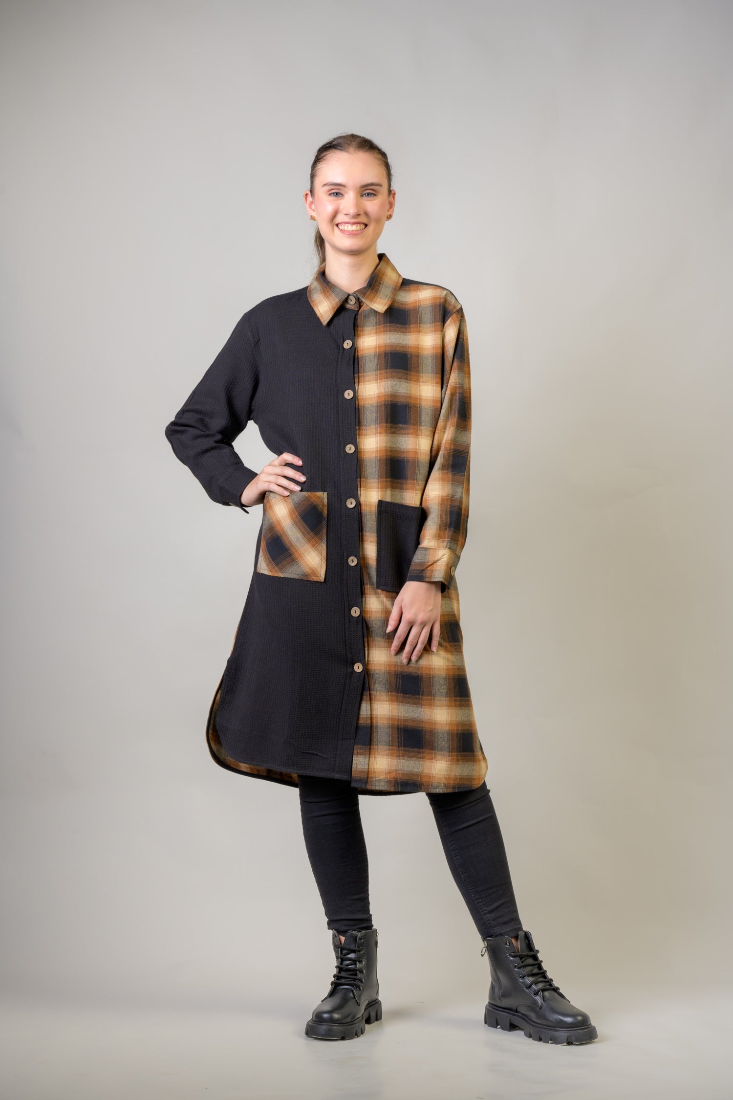 Mimosa Shirt Dress - Brown
