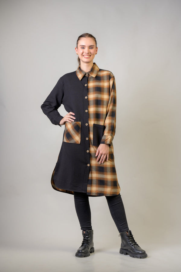 Mimosa Shirt Dress - Brown