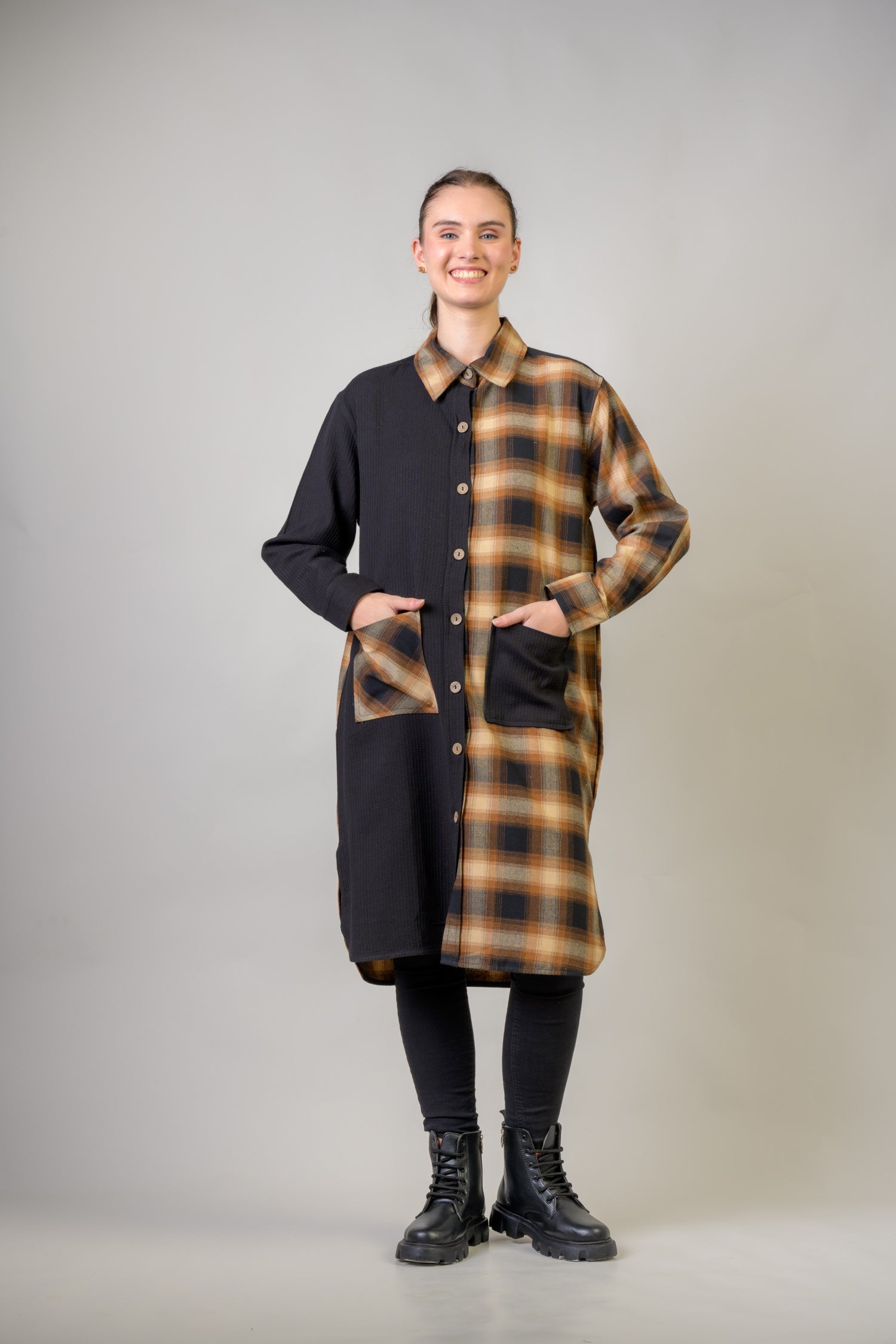 Mimosa Shirt Dress - Brown