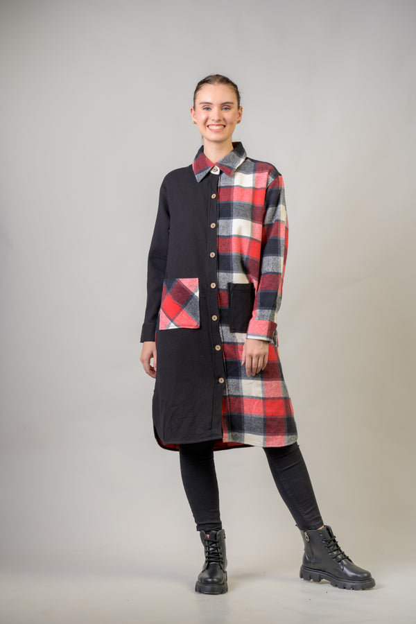 Mimosa Shirt Dress - Red
