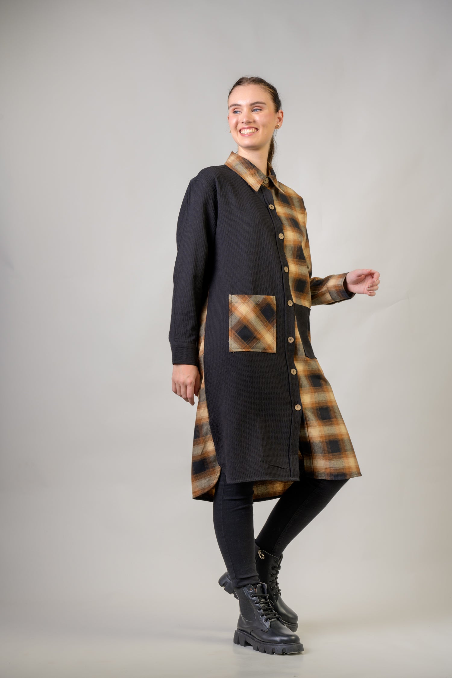 Mimosa Shirt Dress - Brown