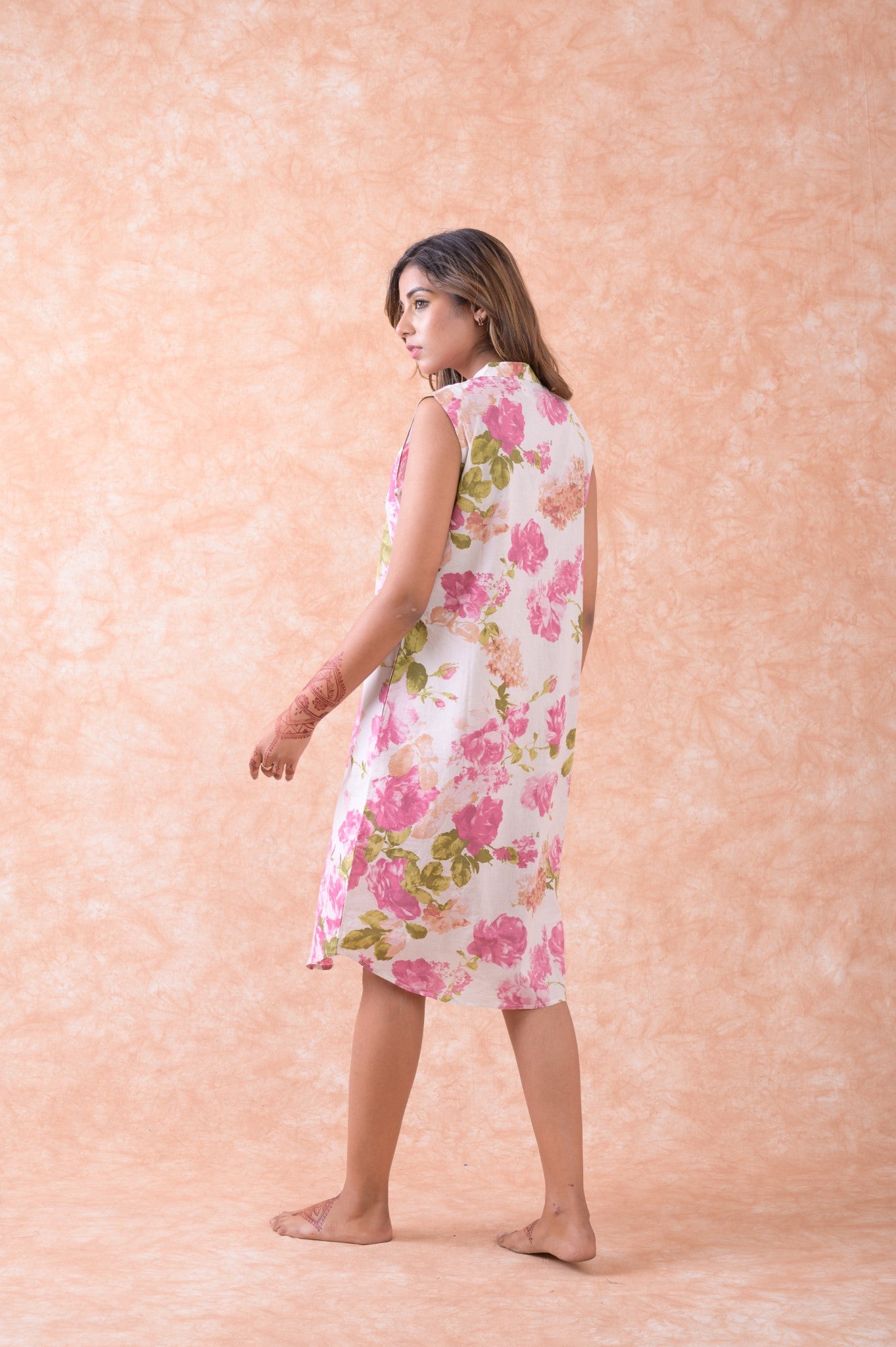 Orlando Sleeveless Top Dress Rose Print / Small/Medium