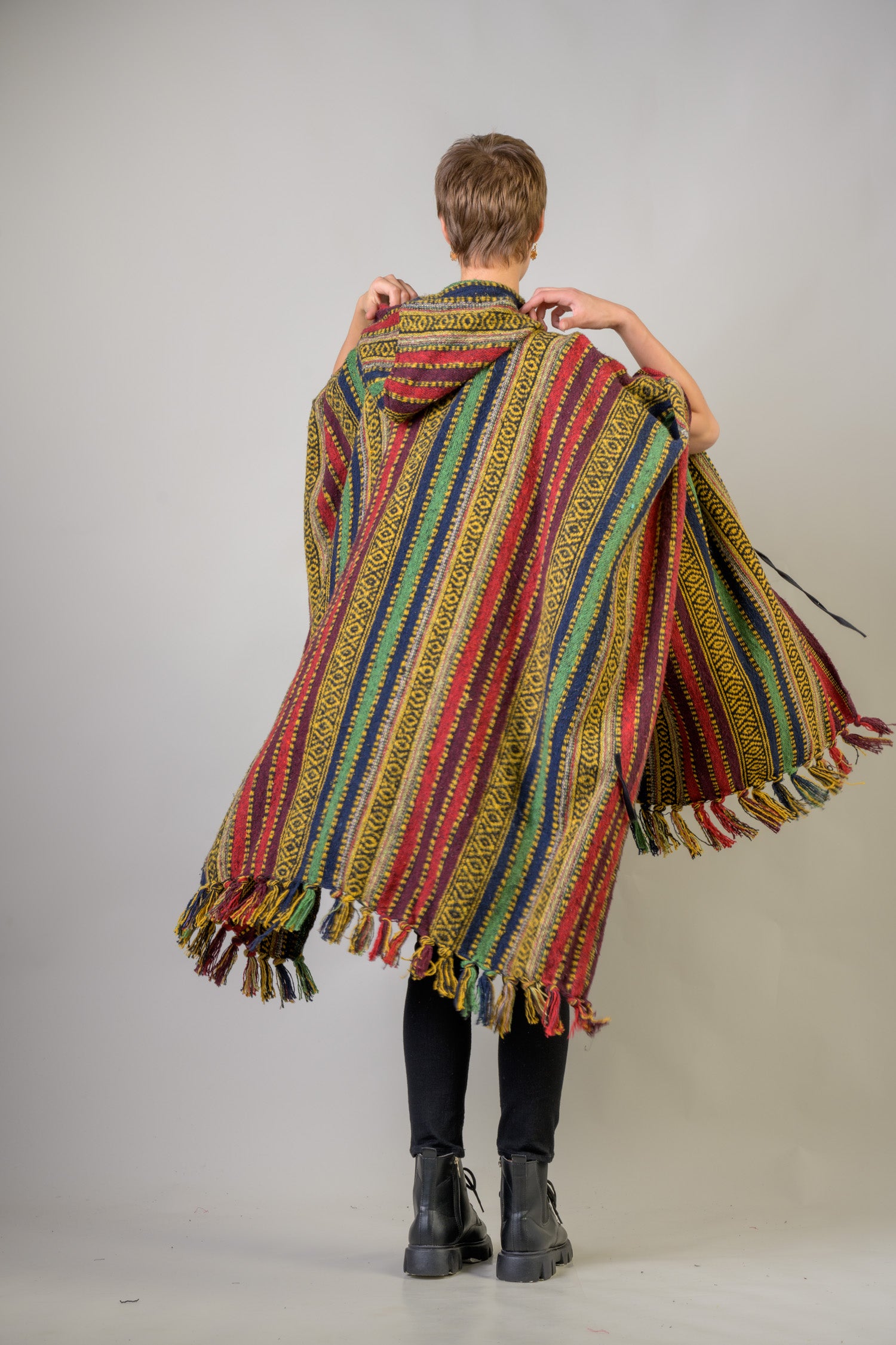 Rhea Pattern Cotton Poncho