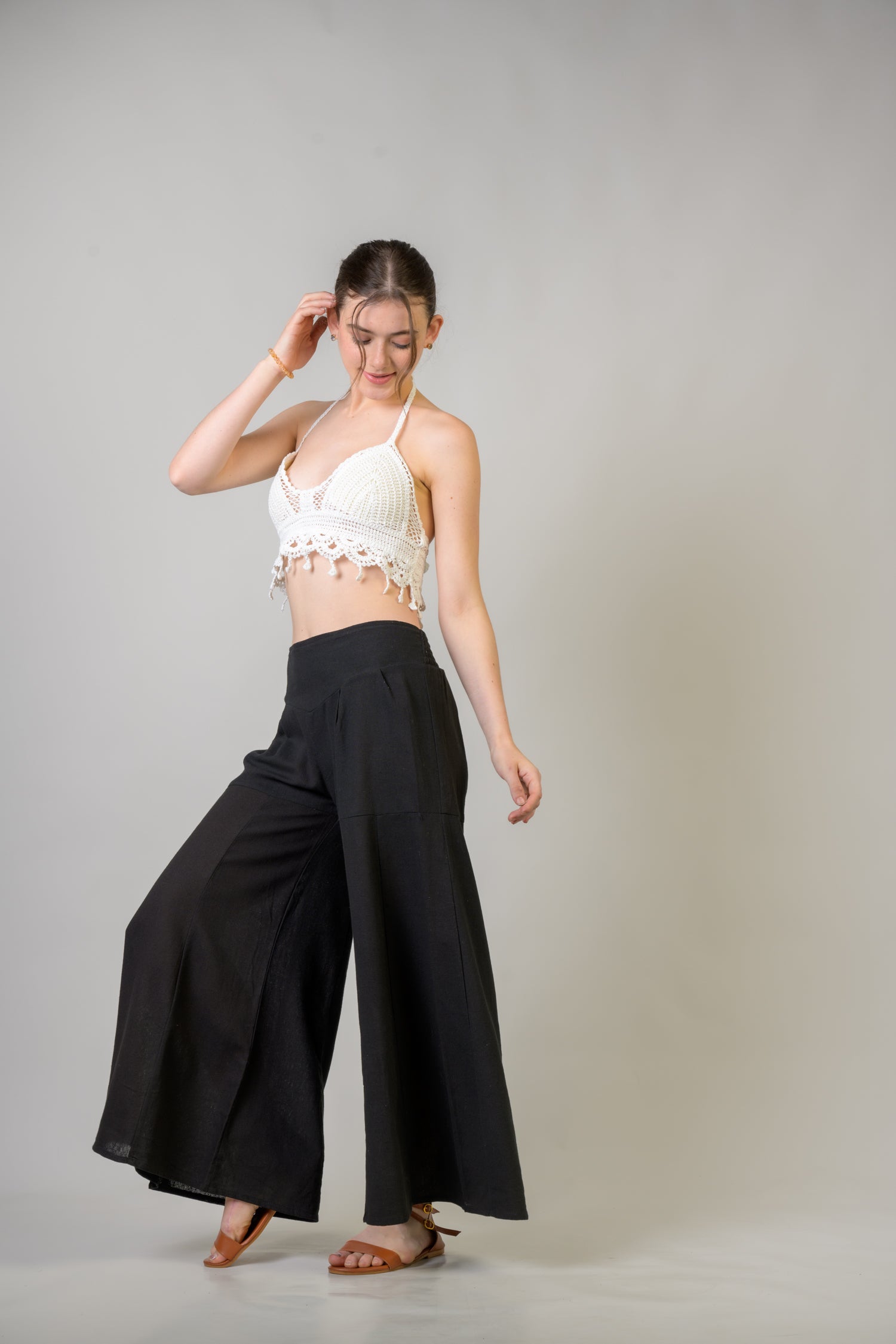 Rhea Solid Wide Leg Pants