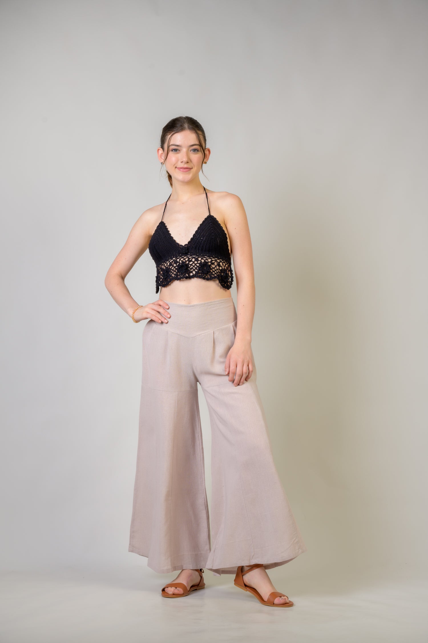 Rhea Solid Wide Leg Pants